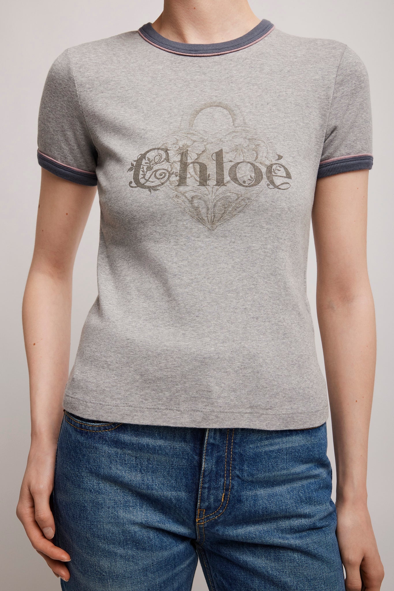 Crew-neck baby fit T-shirt