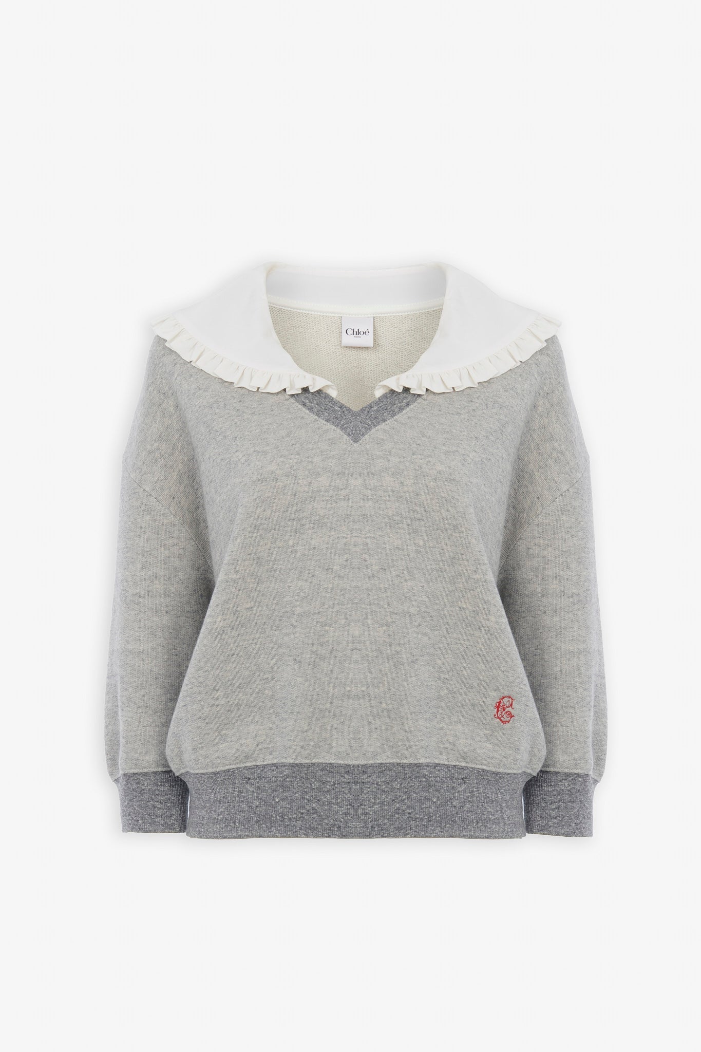 Collared V-neck jumper