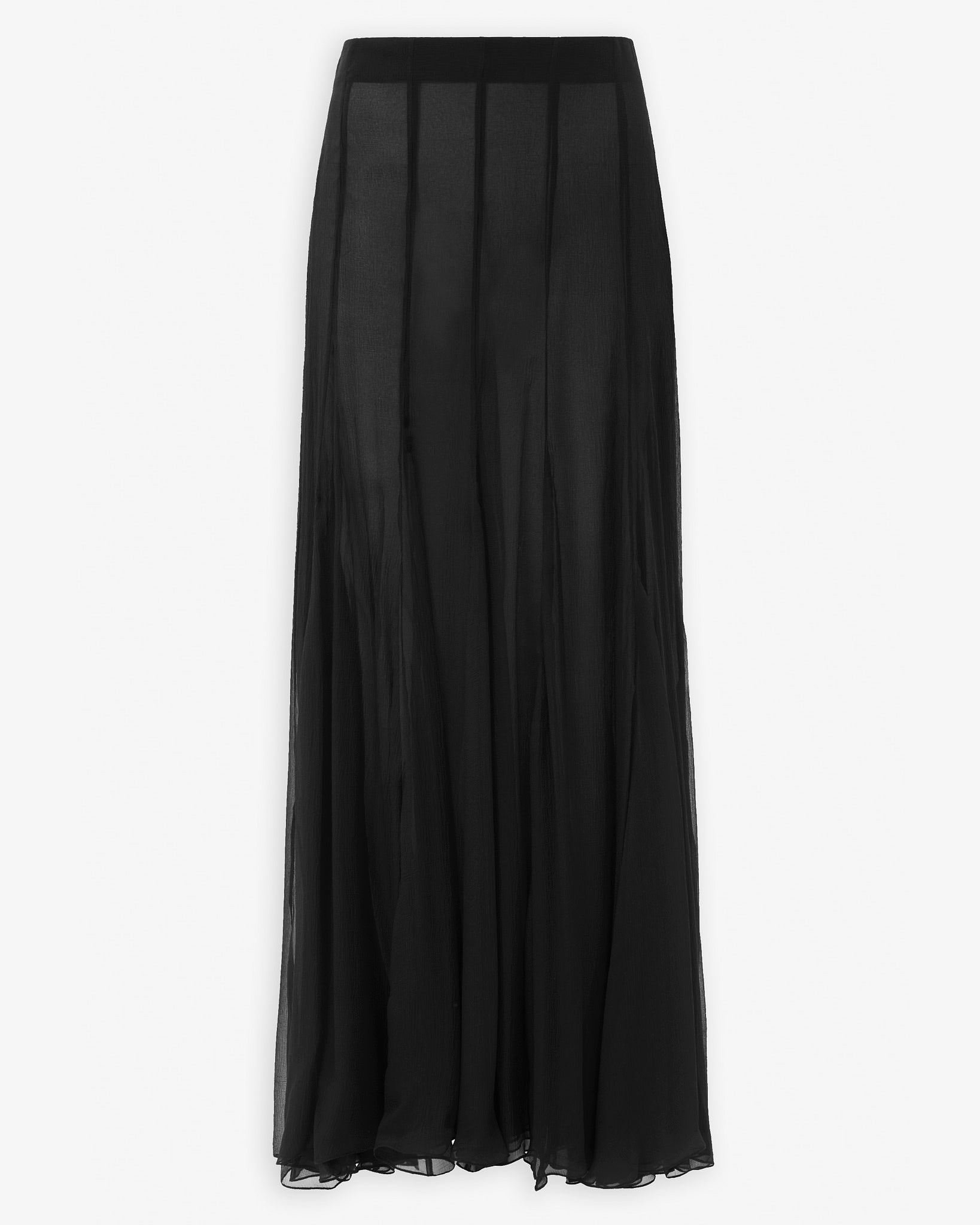 Gathered fluid maxi black skirt