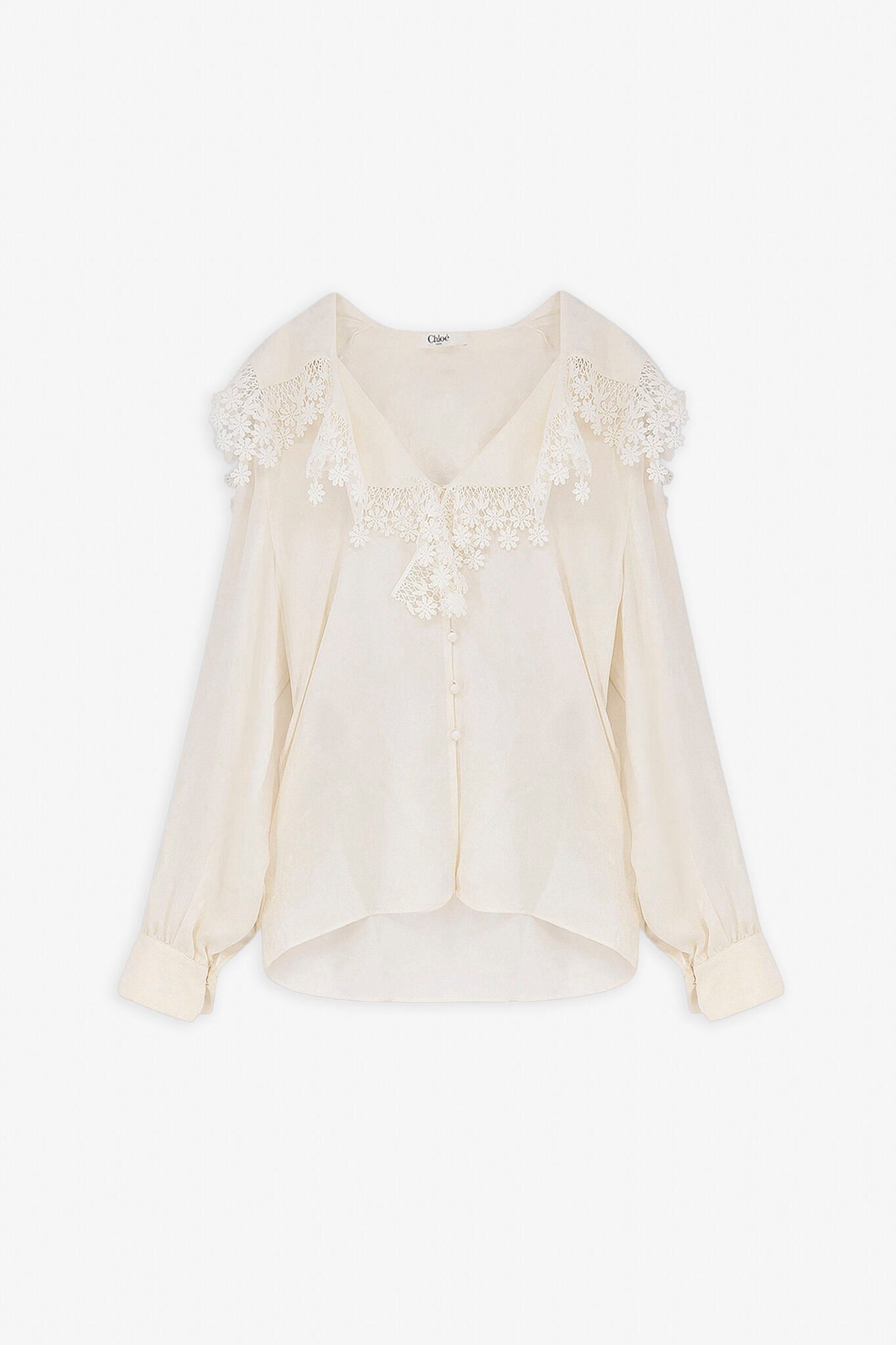 Maxi-collar white blouse