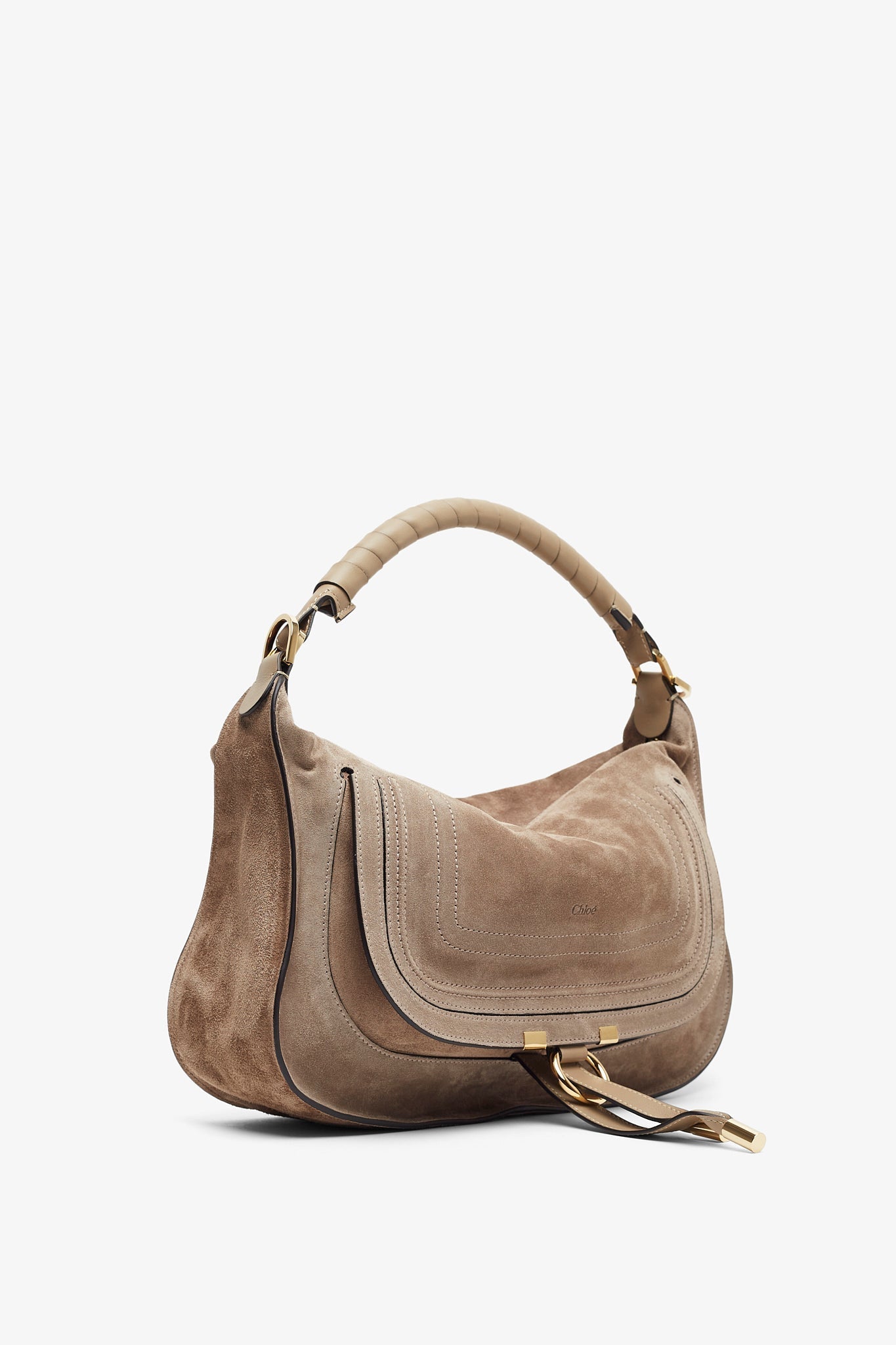 Marcie small light beige shoulder bag