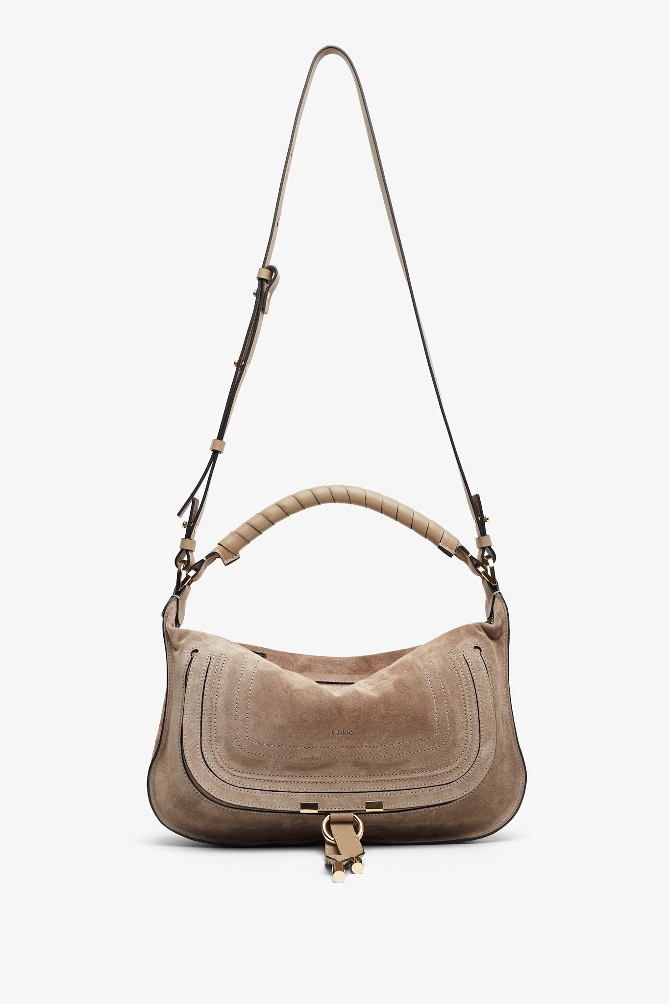 Marcie small light beige shoulder bag