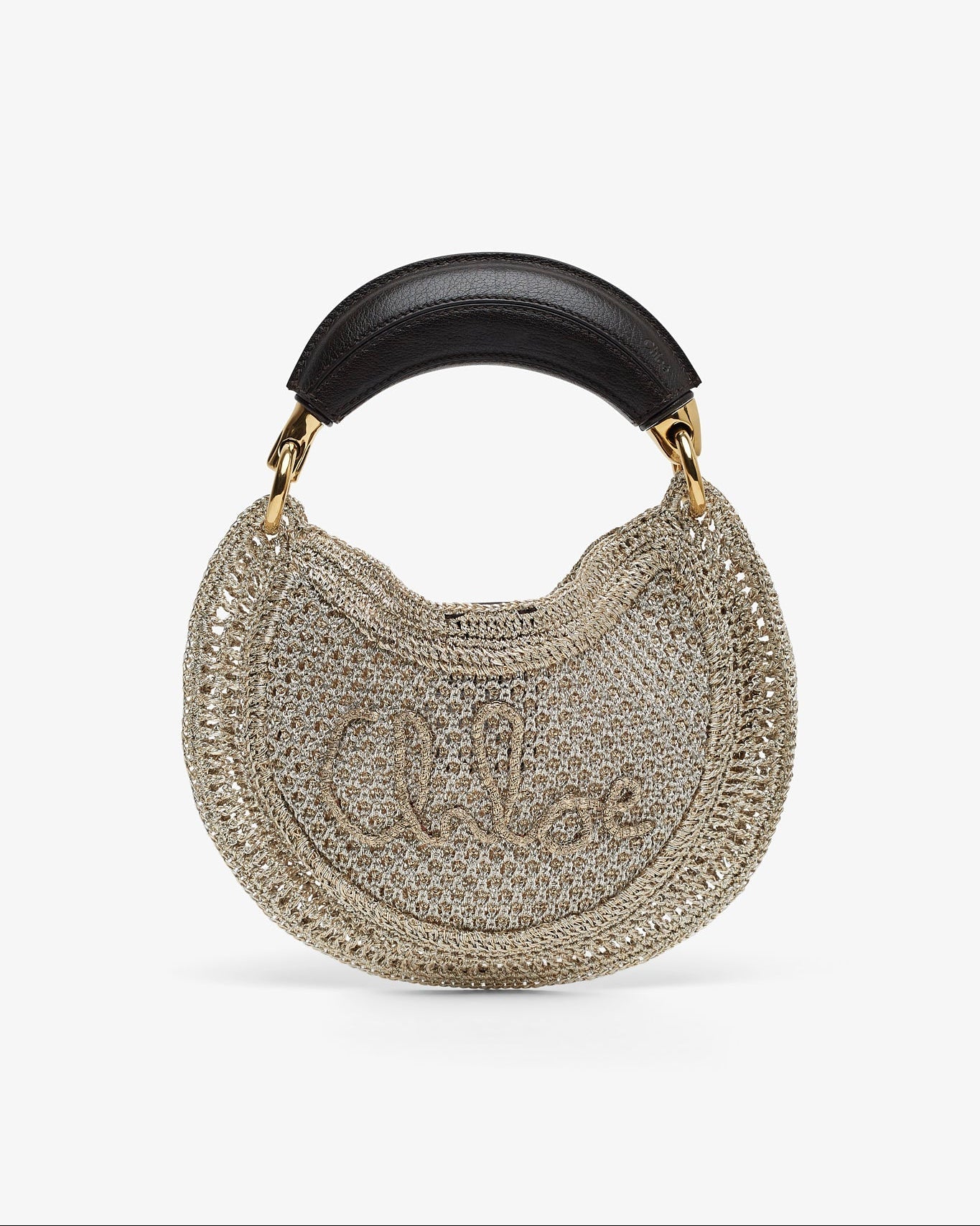 Crocheted handbag with Else branding on a white background