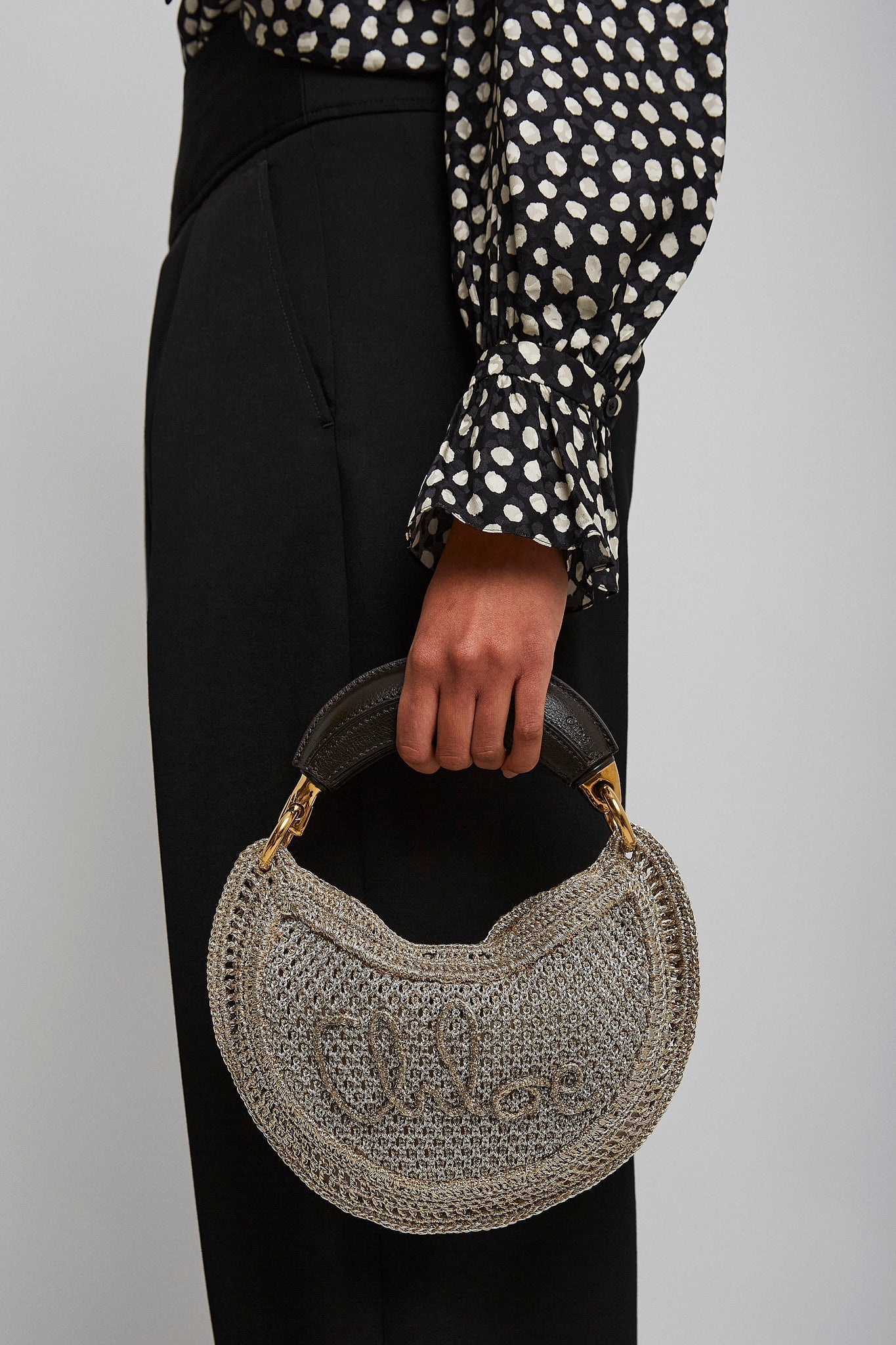 Summer Banana mini silver bag