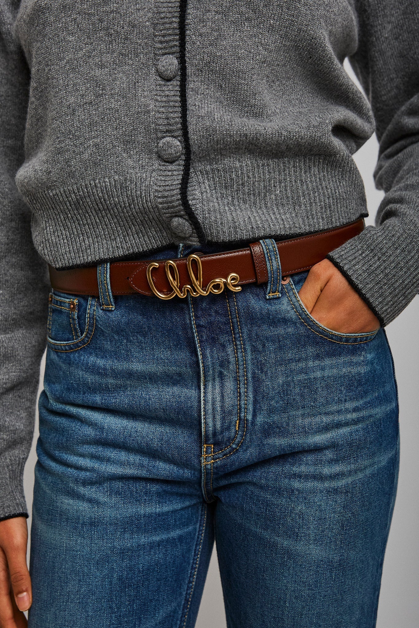 Chloe Iconic brown leather belt