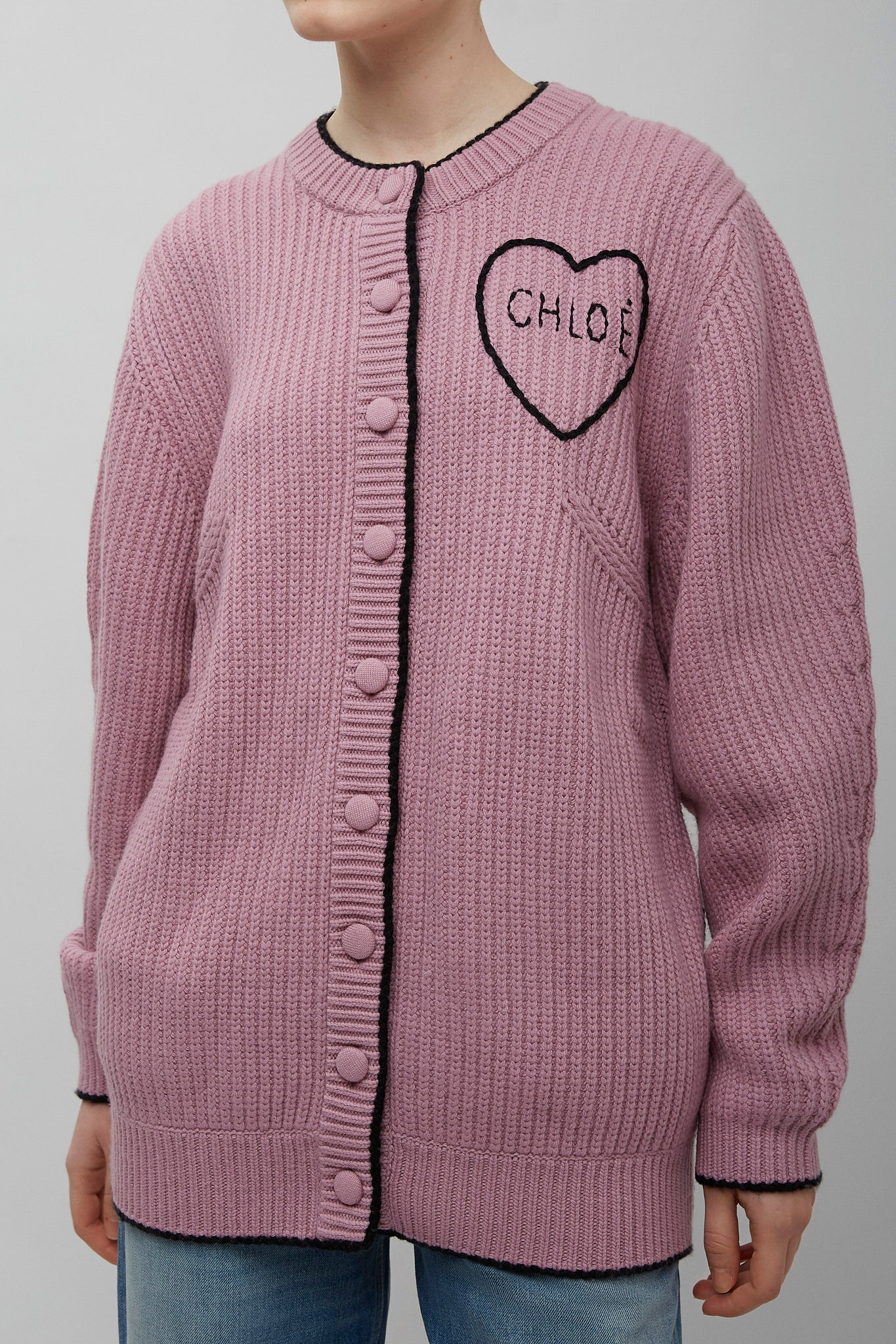 Misty mauve knitted cardigan