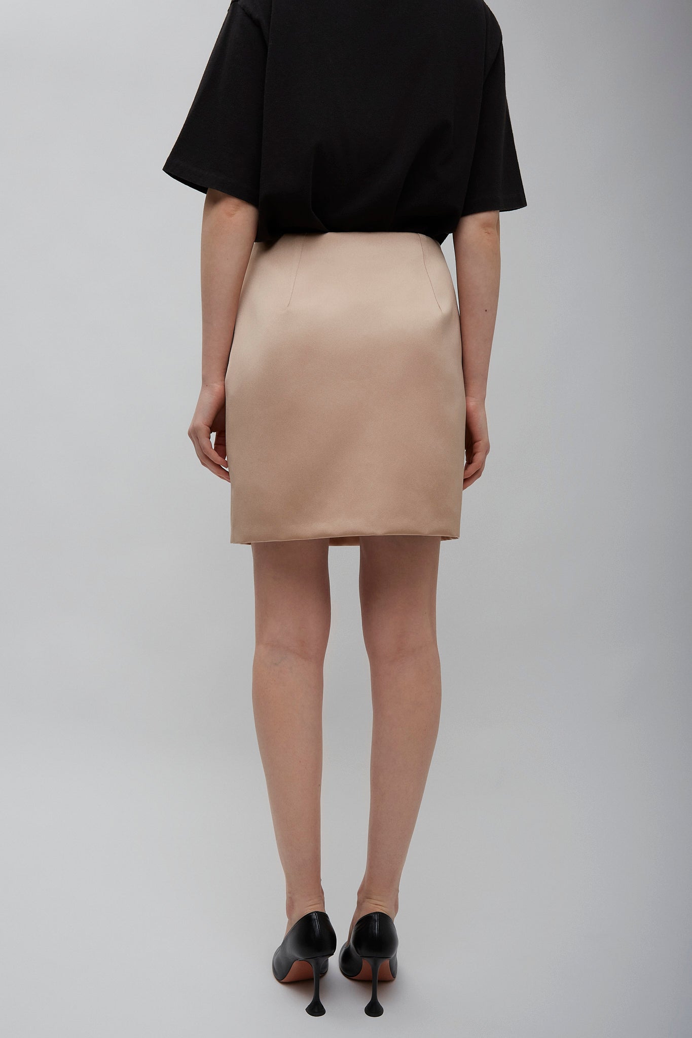 Rose dust satin skirt