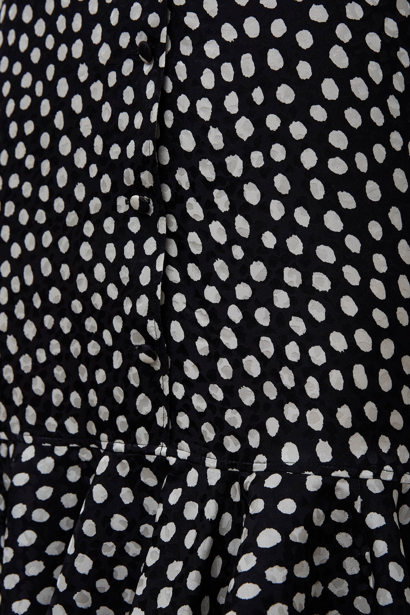 Polka dot ruffle silk dress