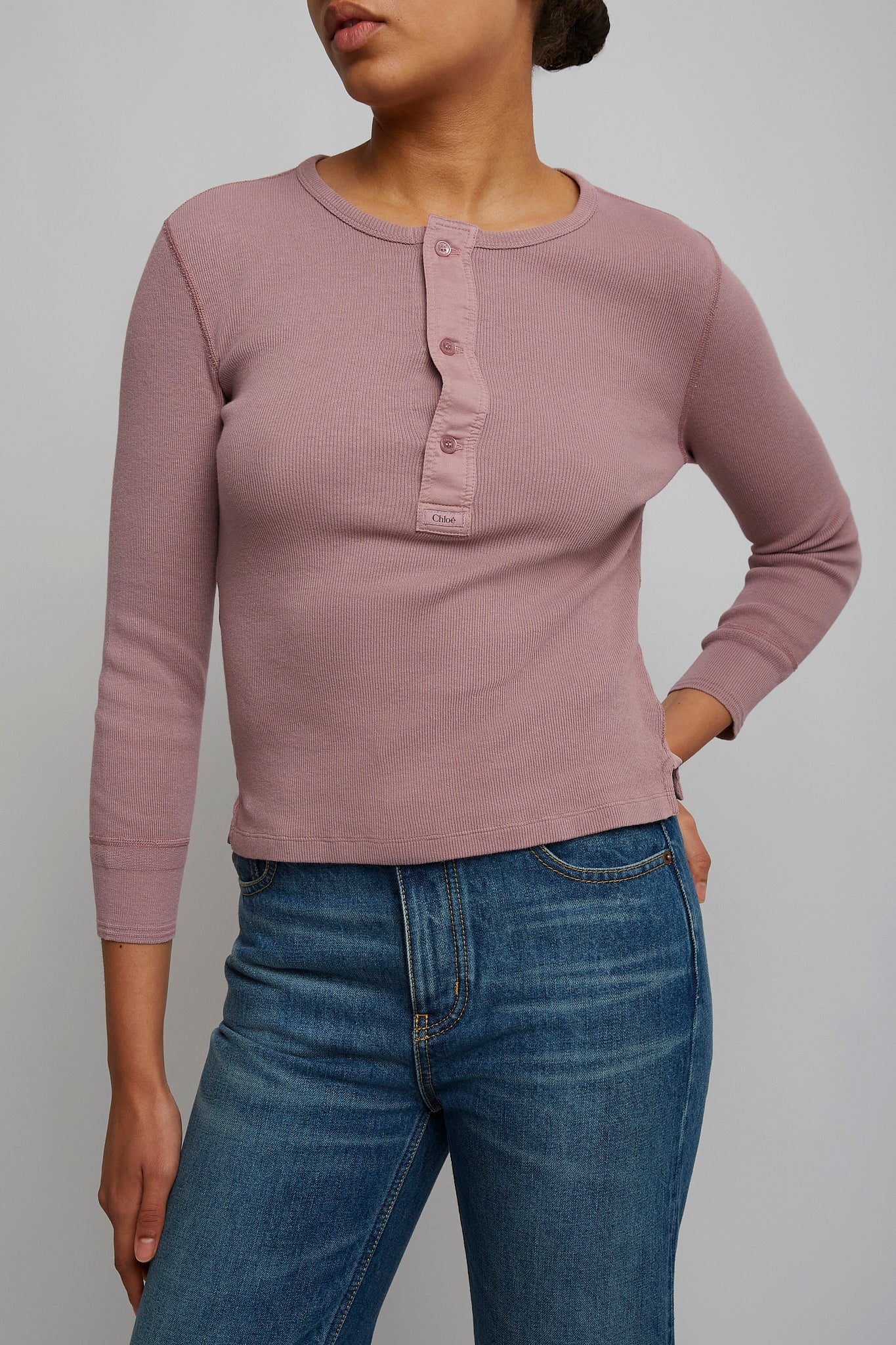 Blushy purple henley top