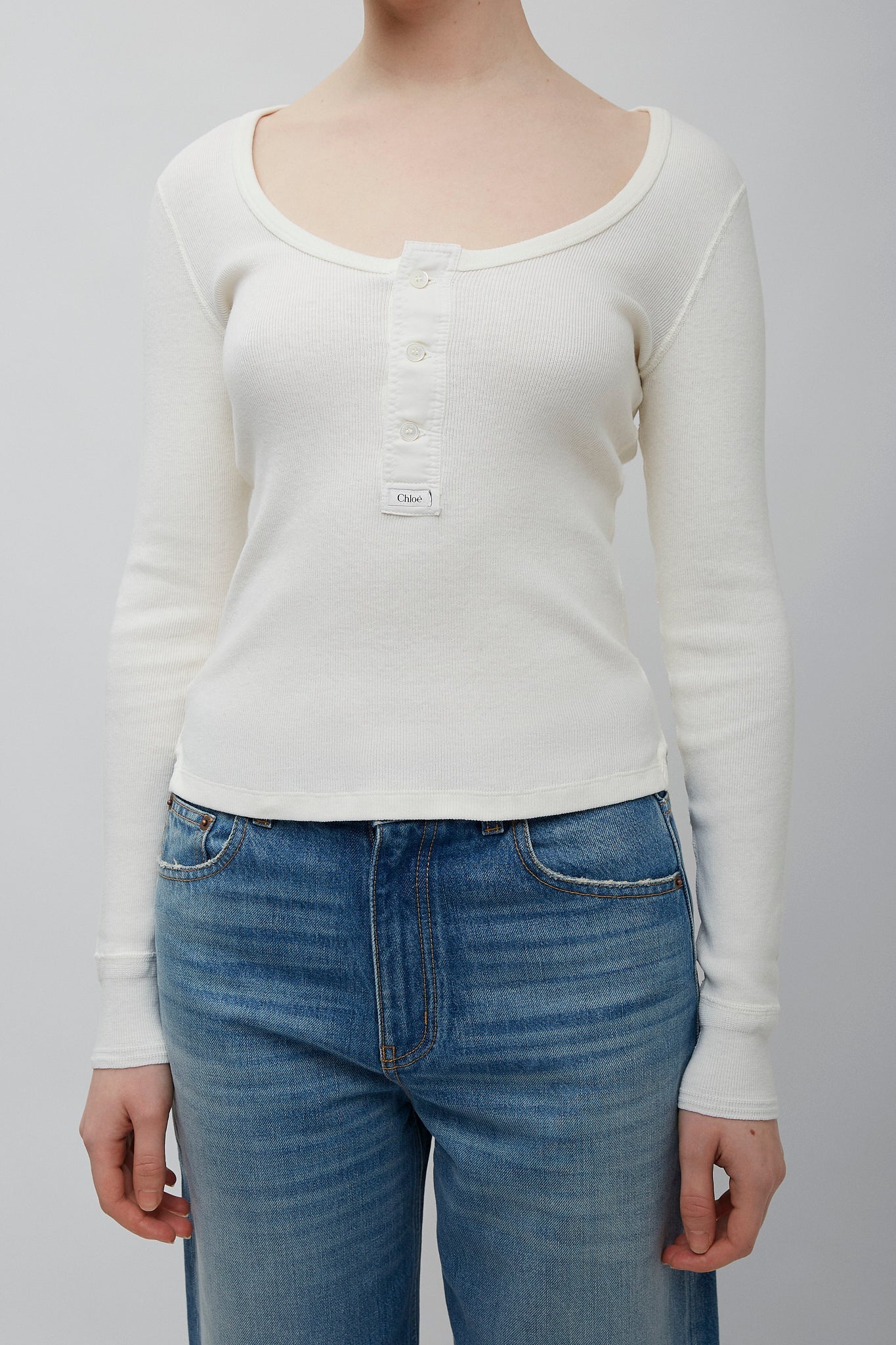 Iconic white henley top