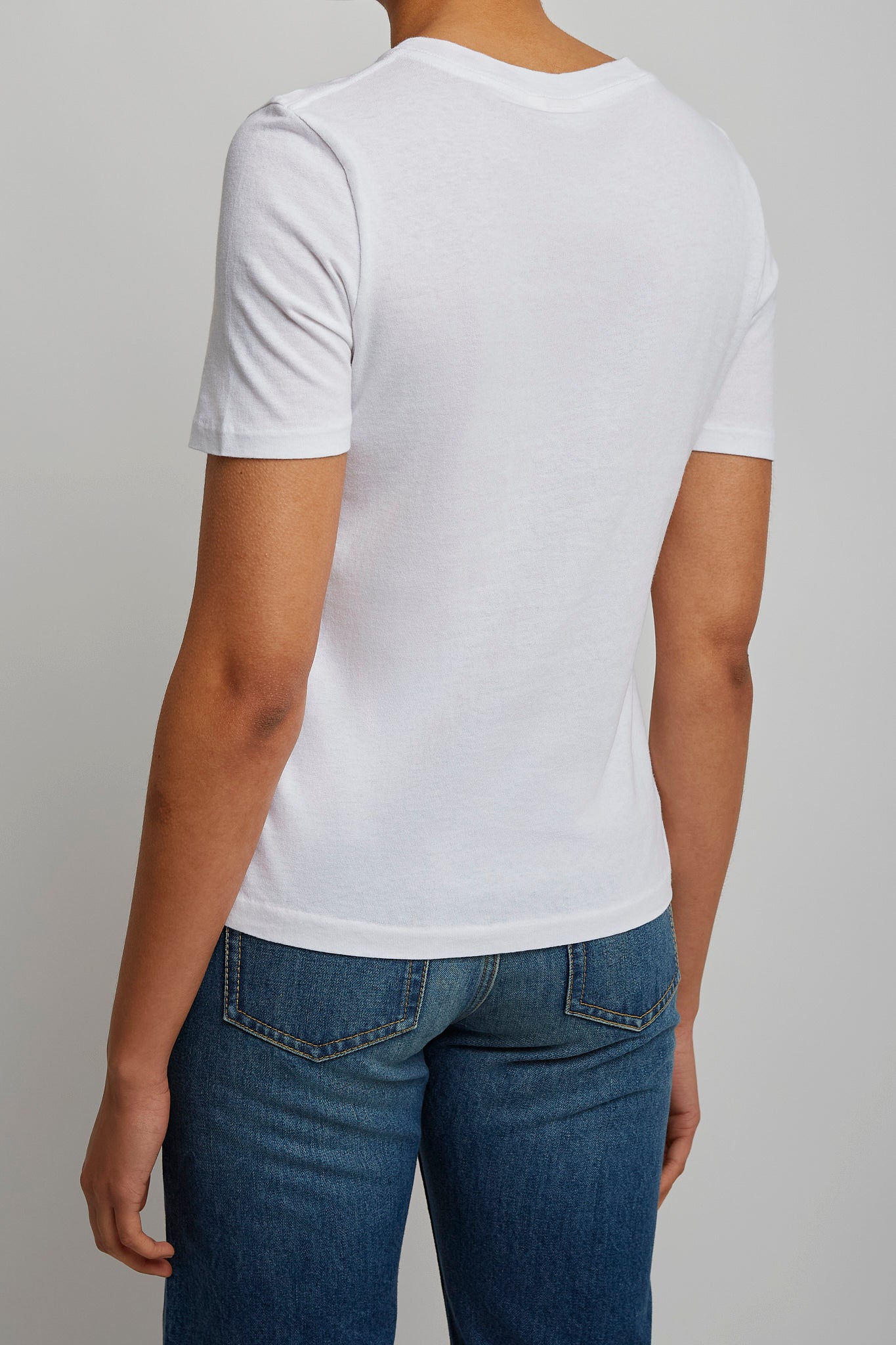 Logo white peach cotton t-shirt