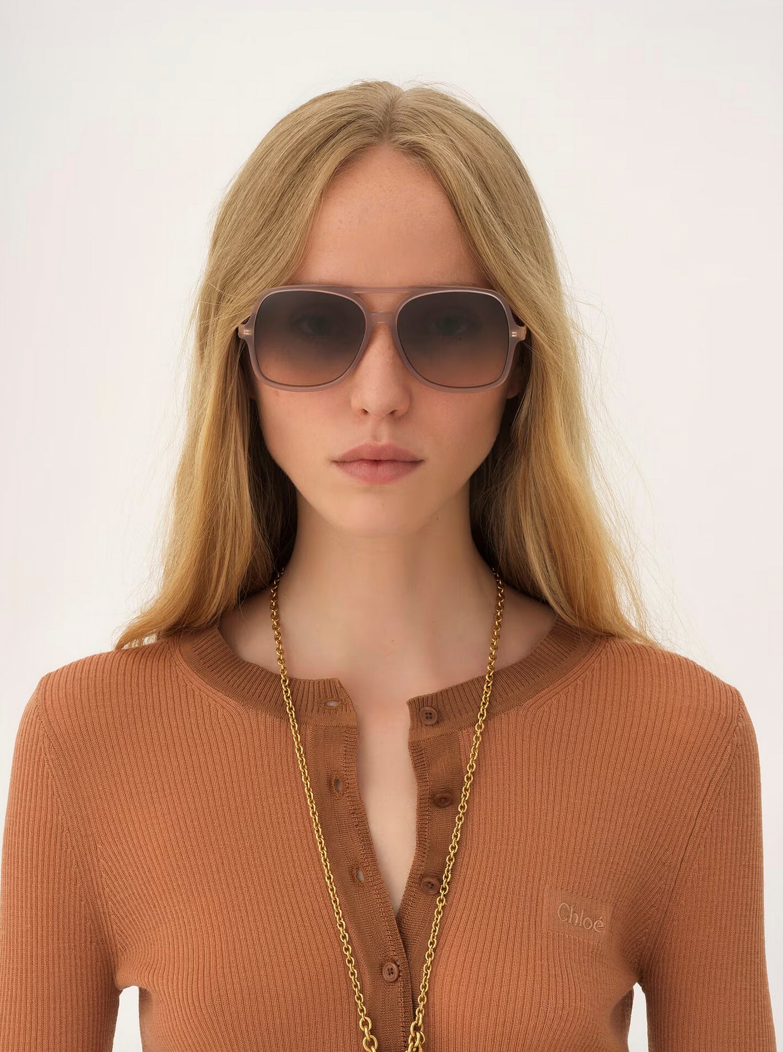 Judy L beige grey sunglasses