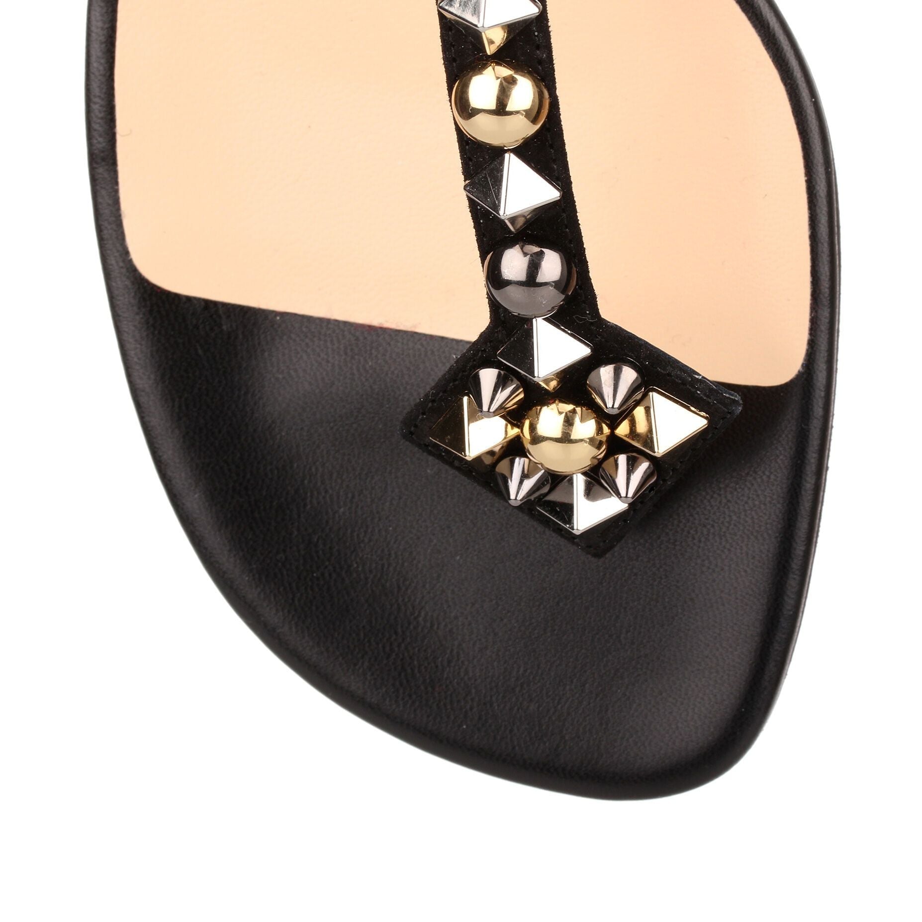Kaleicadra Flat black leather sandal