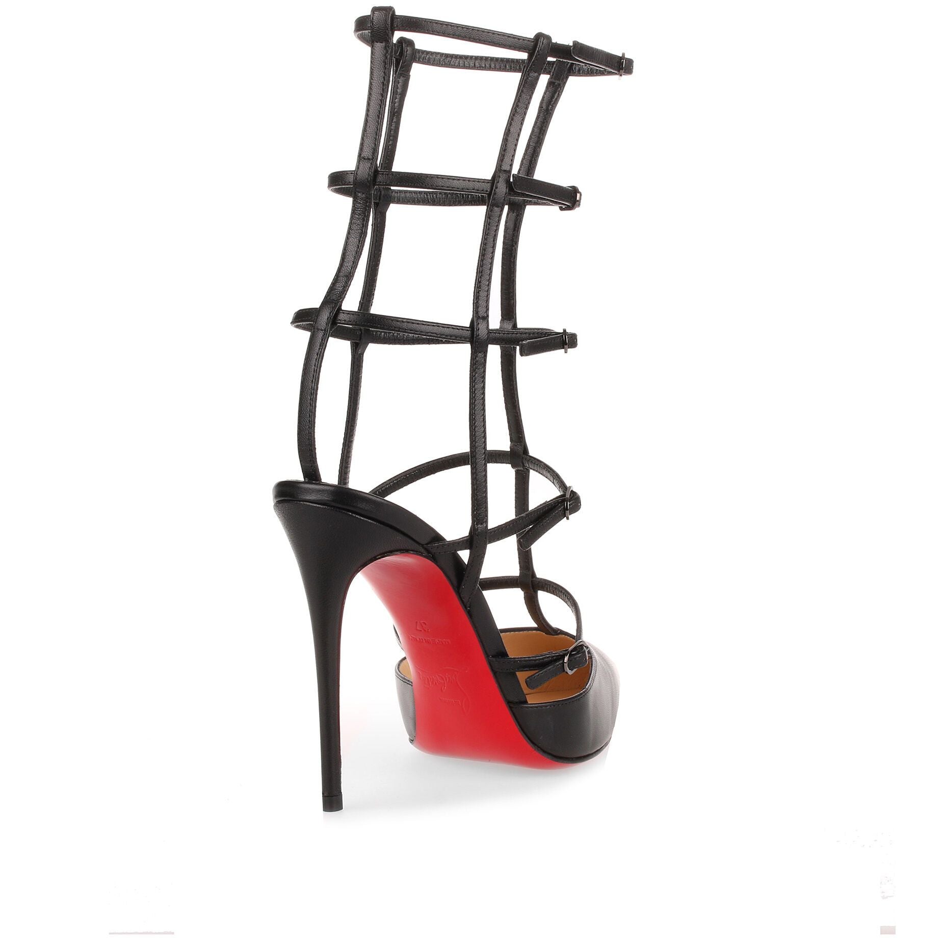 Kadreyana 100 black leather cage pump