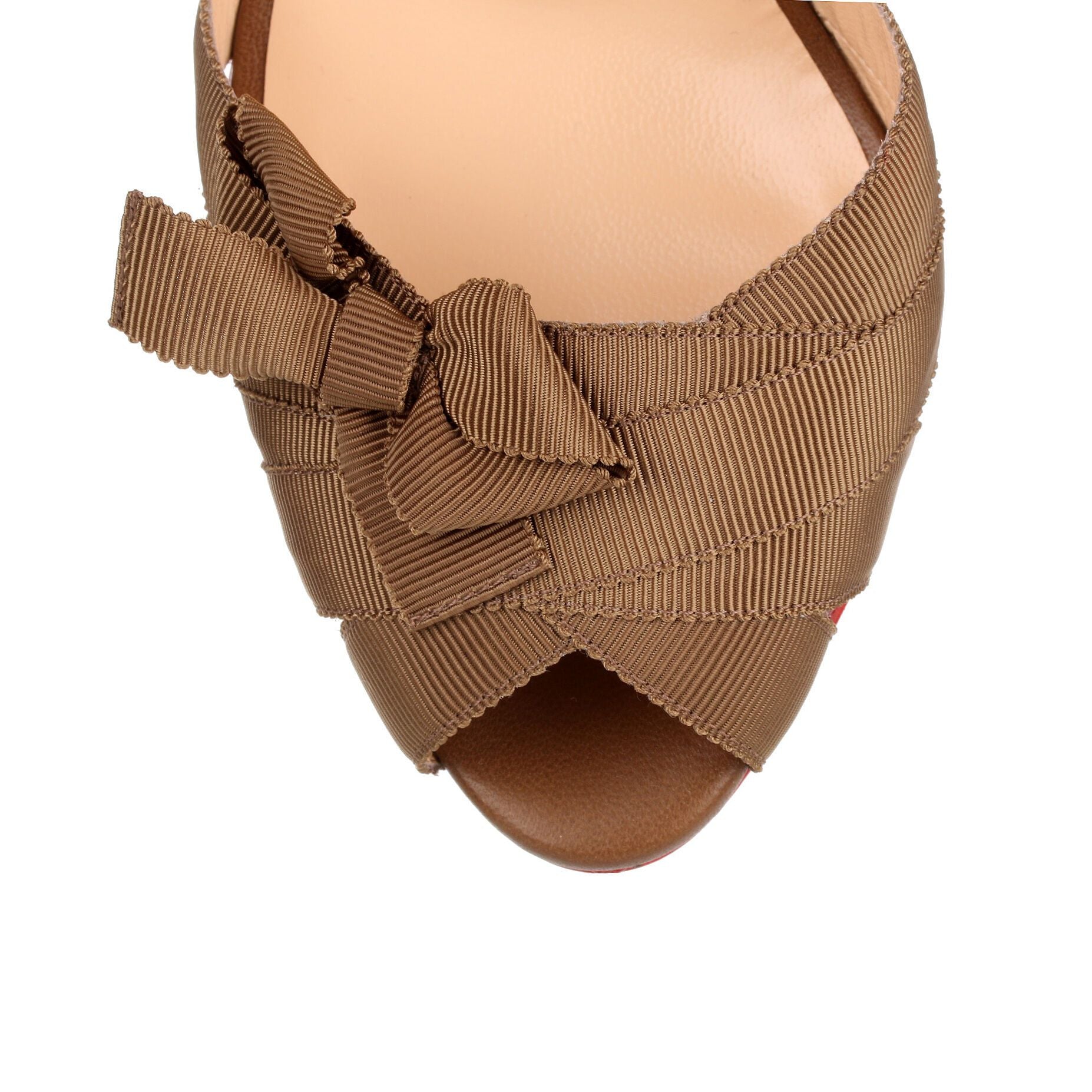 Christeriva 100 tan grosgrain sandal