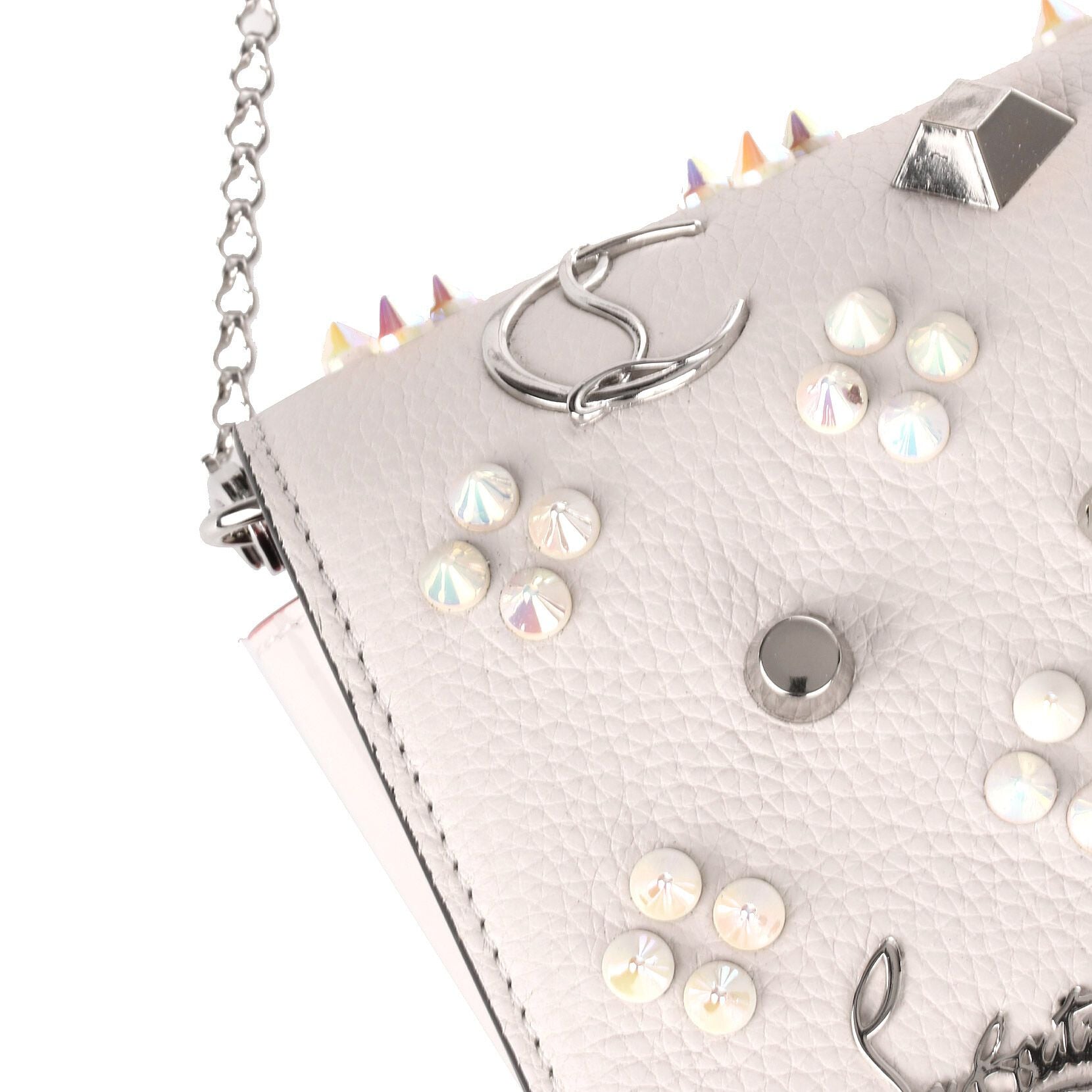 Paloma Loubinthesky ivory clutch