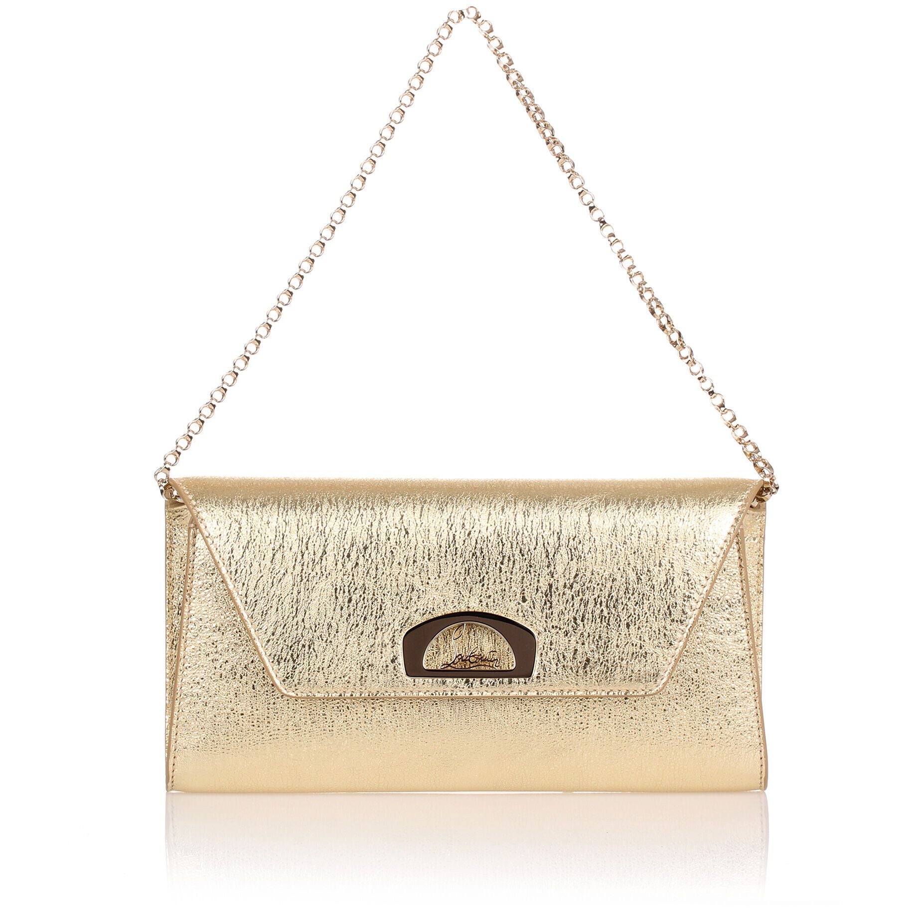 Vero Dodat gold leather clutch