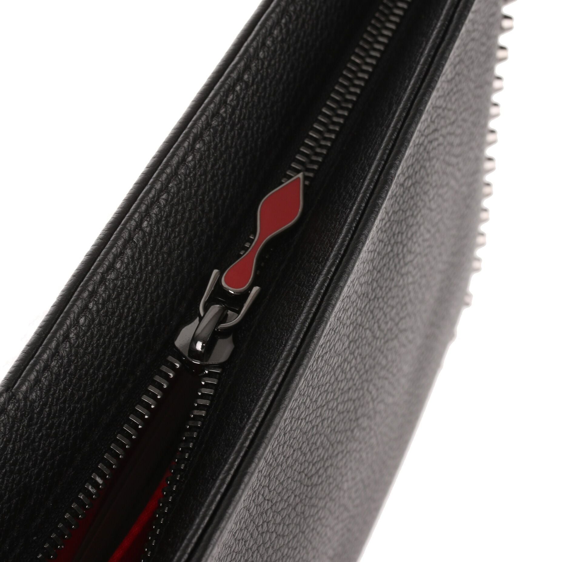 Loubiposh black leather studs clutch