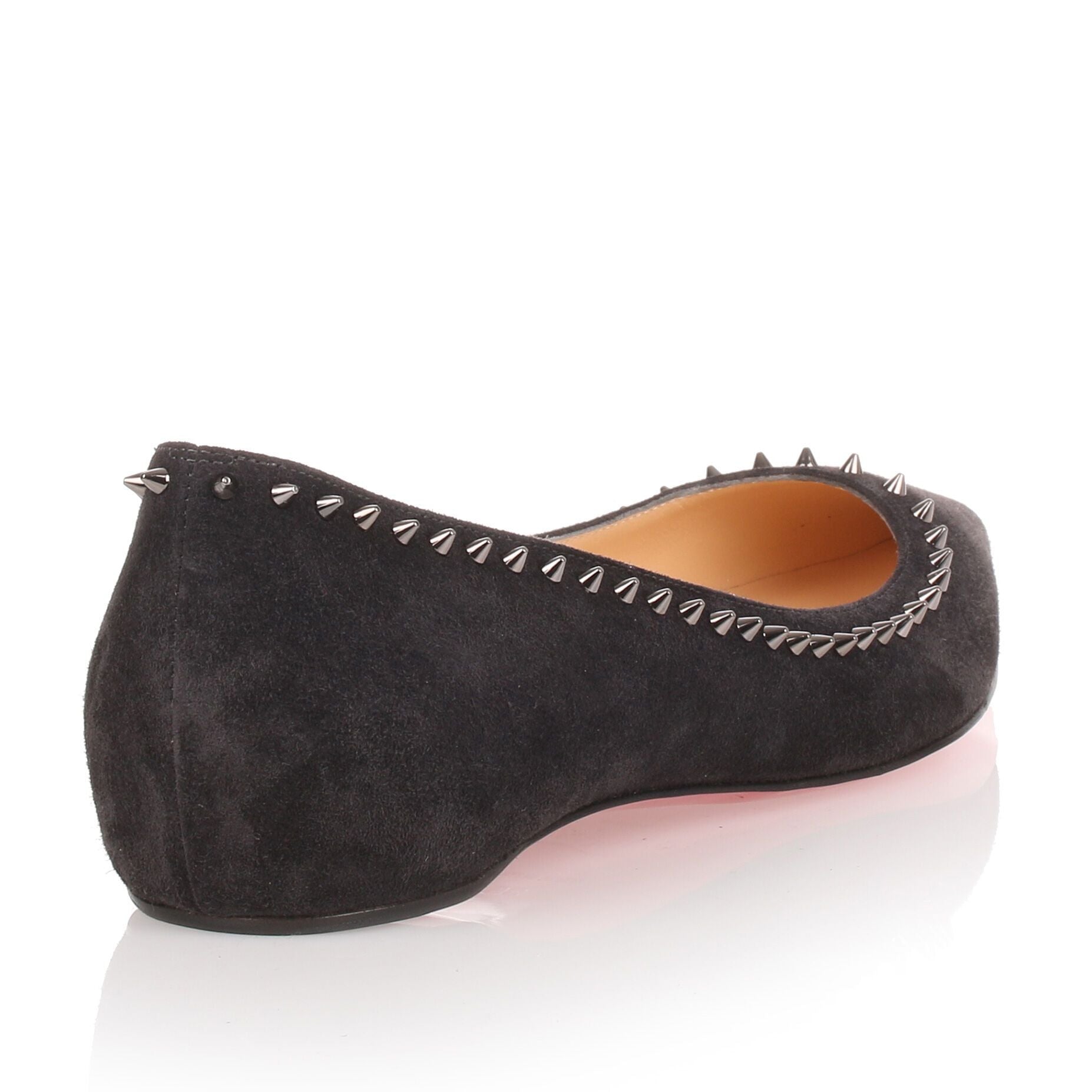 Anjalina grey suede studded flat