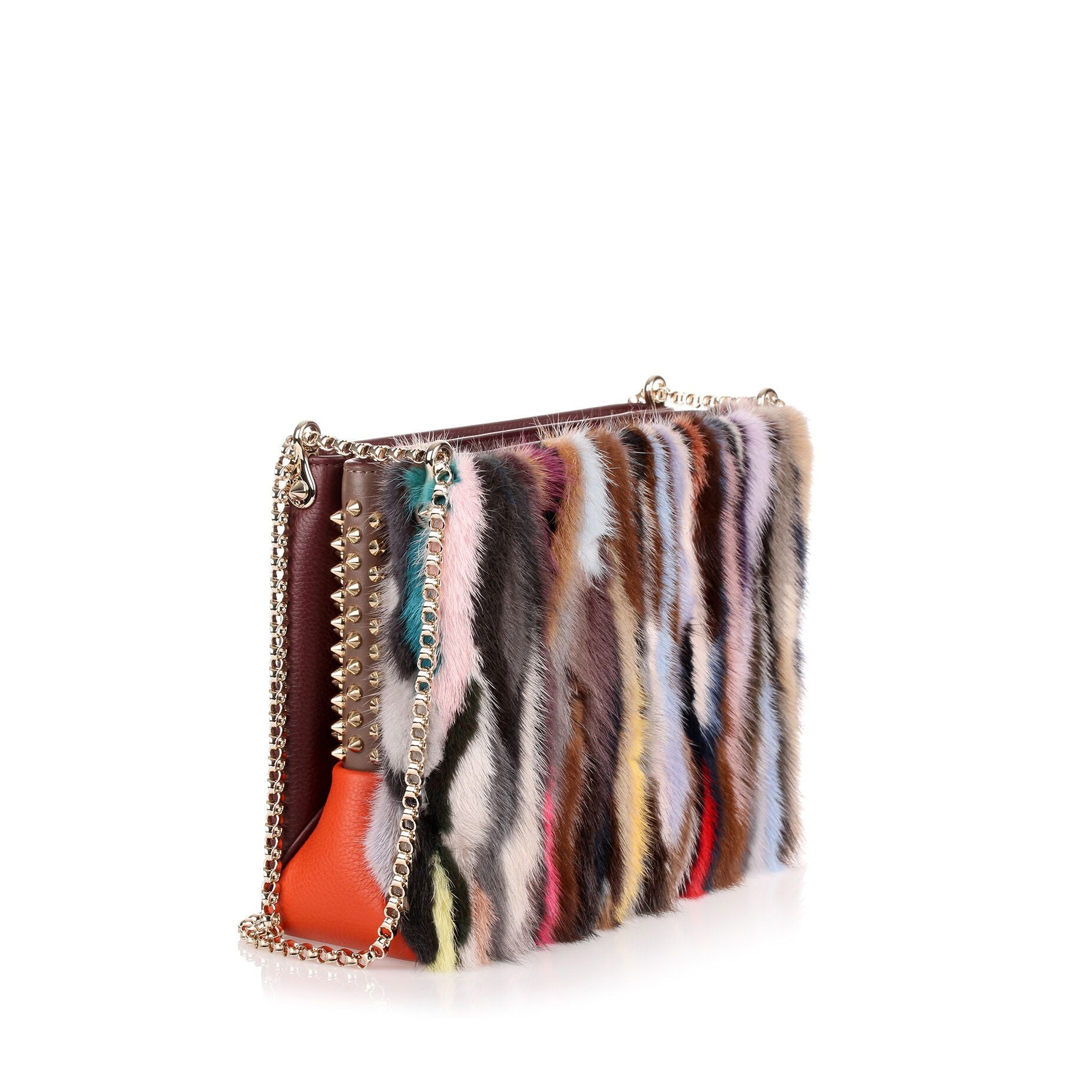 Triloubi large multi coloured fur bag