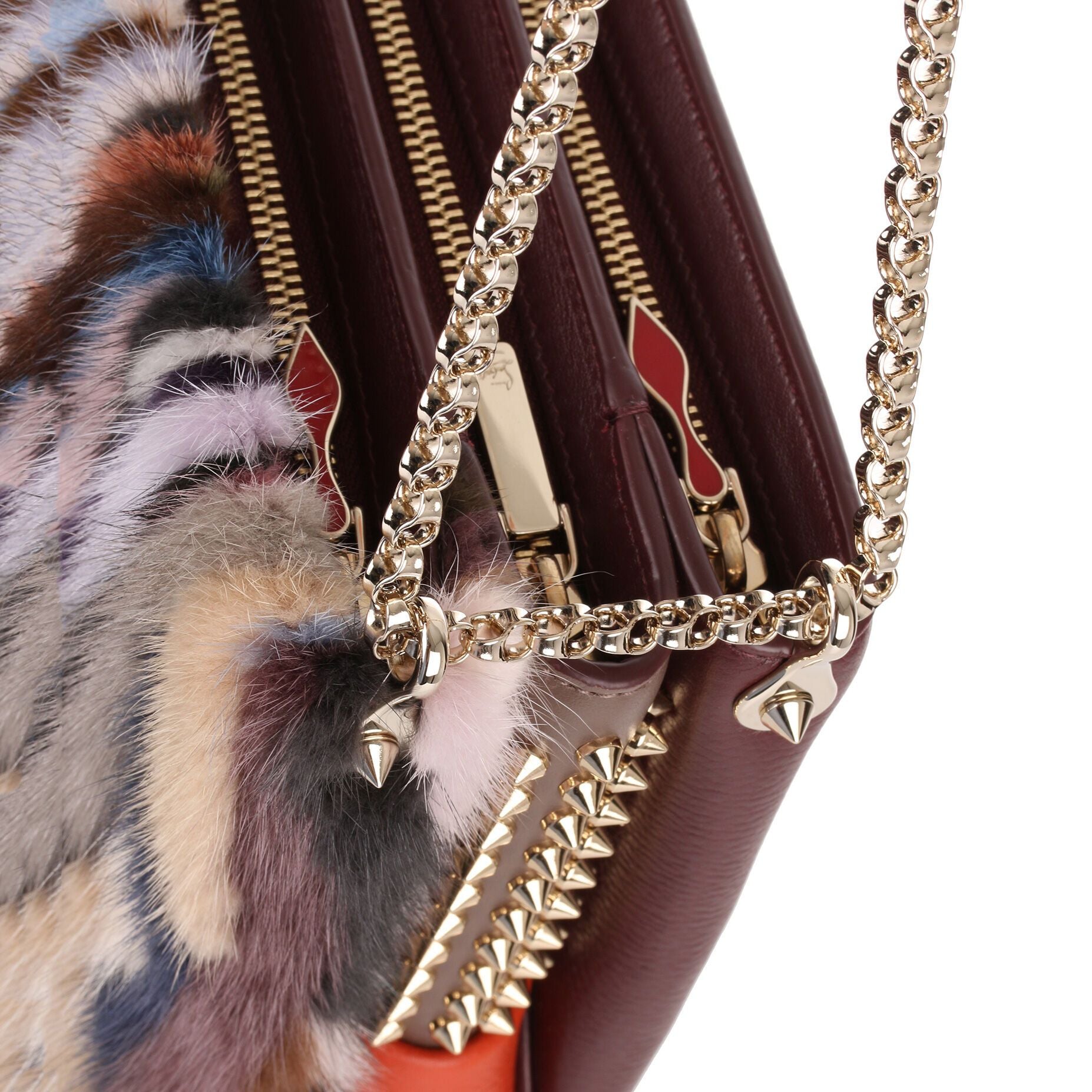 Triloubi large multi coloured fur bag