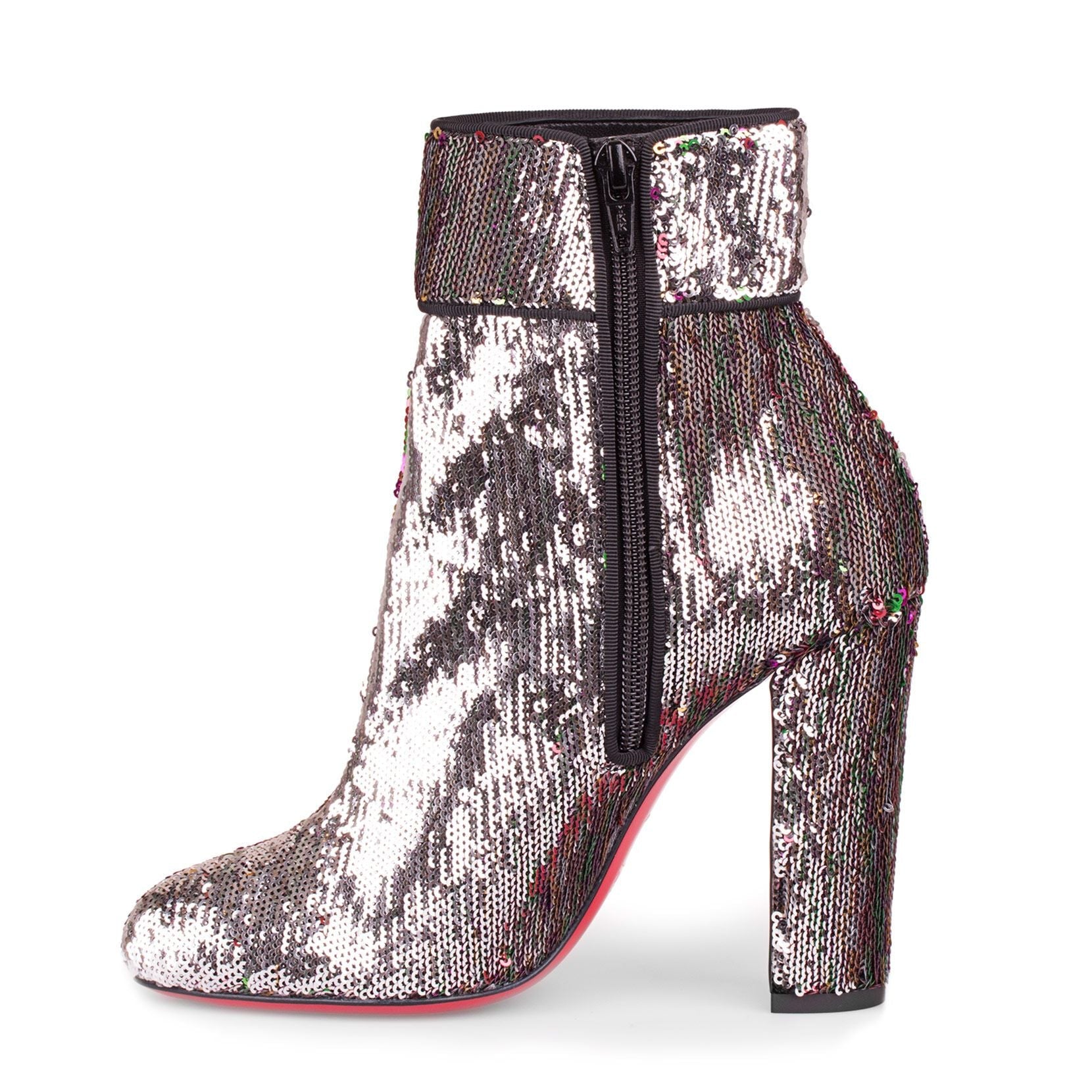 Moulamax 100 silver sequin bootie