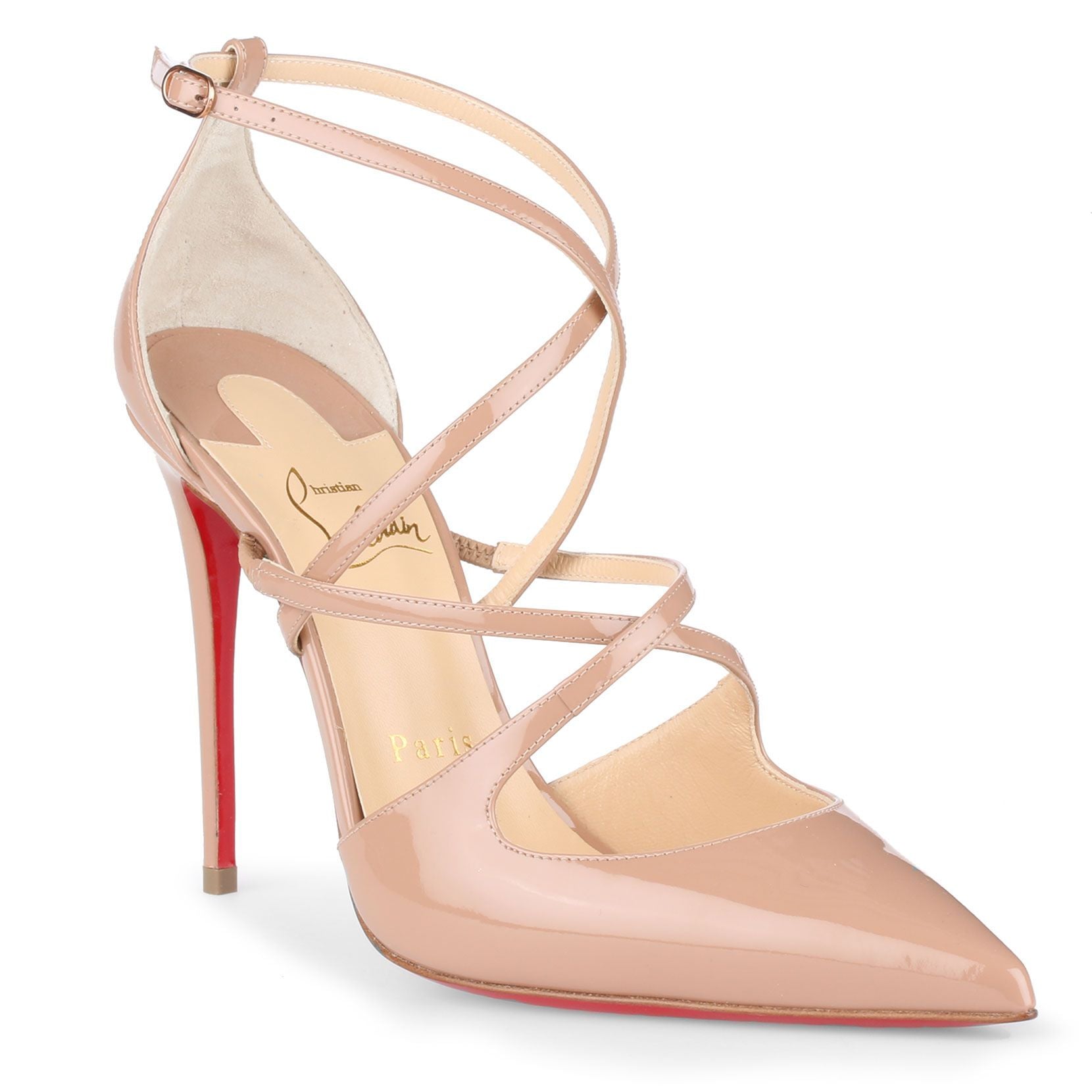 Crossfliketa 100 beige patent leather pumps