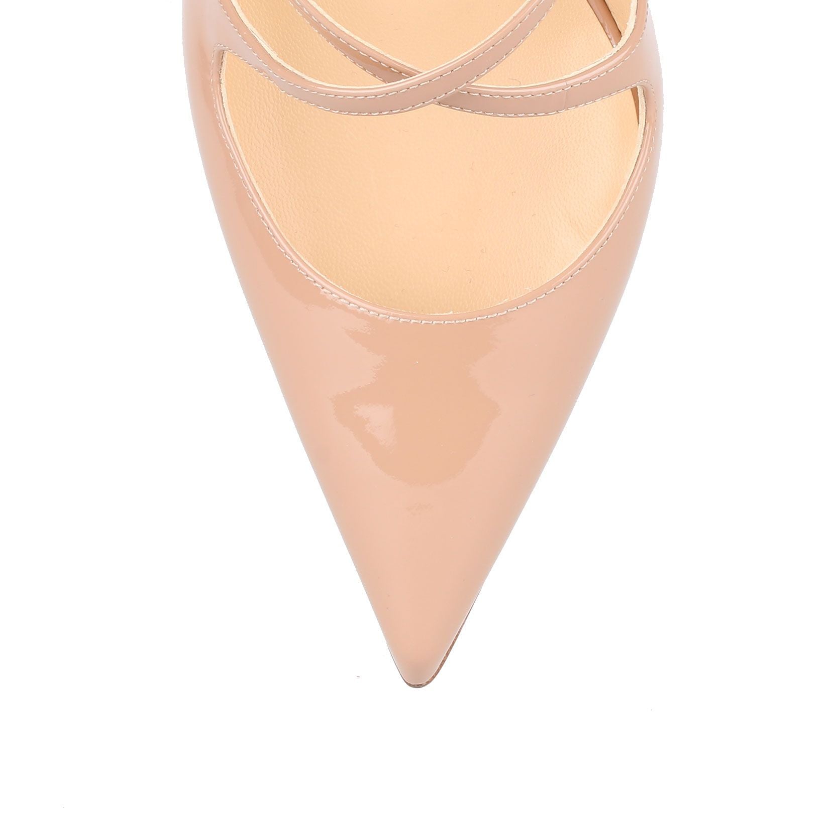 Crossfliketa 100 beige patent leather pumps