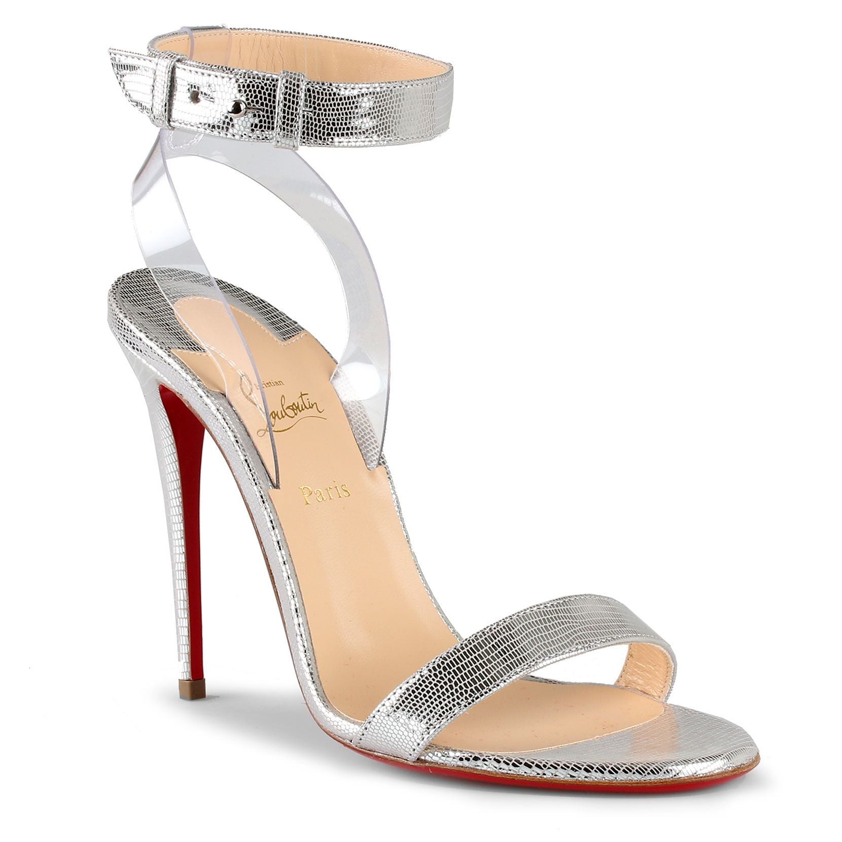 Jonatina 100 silver leather sandals