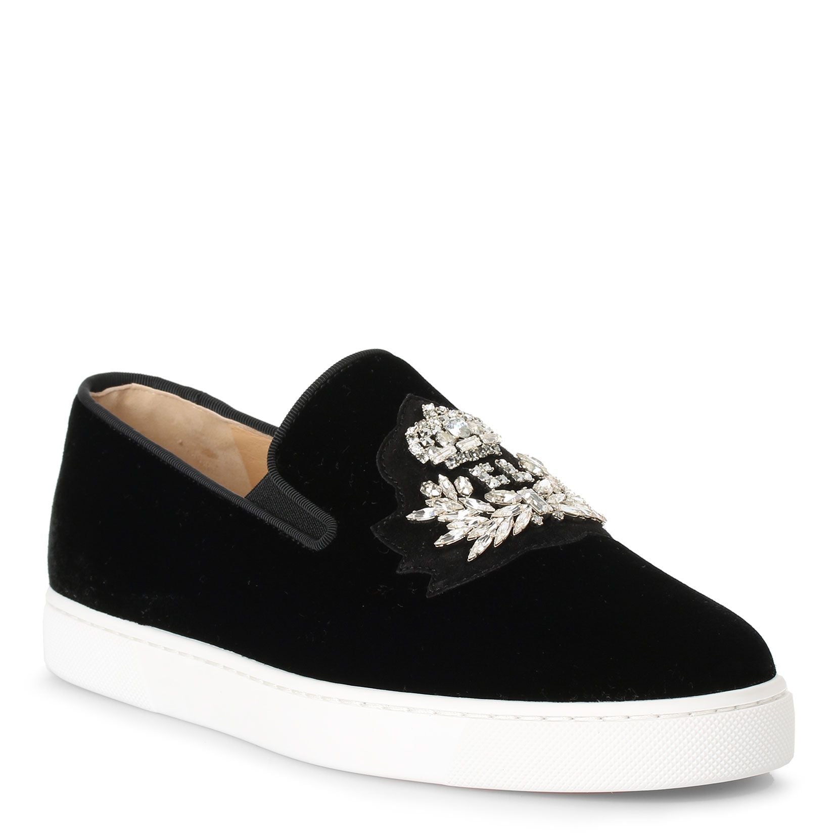 Logo Boat black velvet sneakers