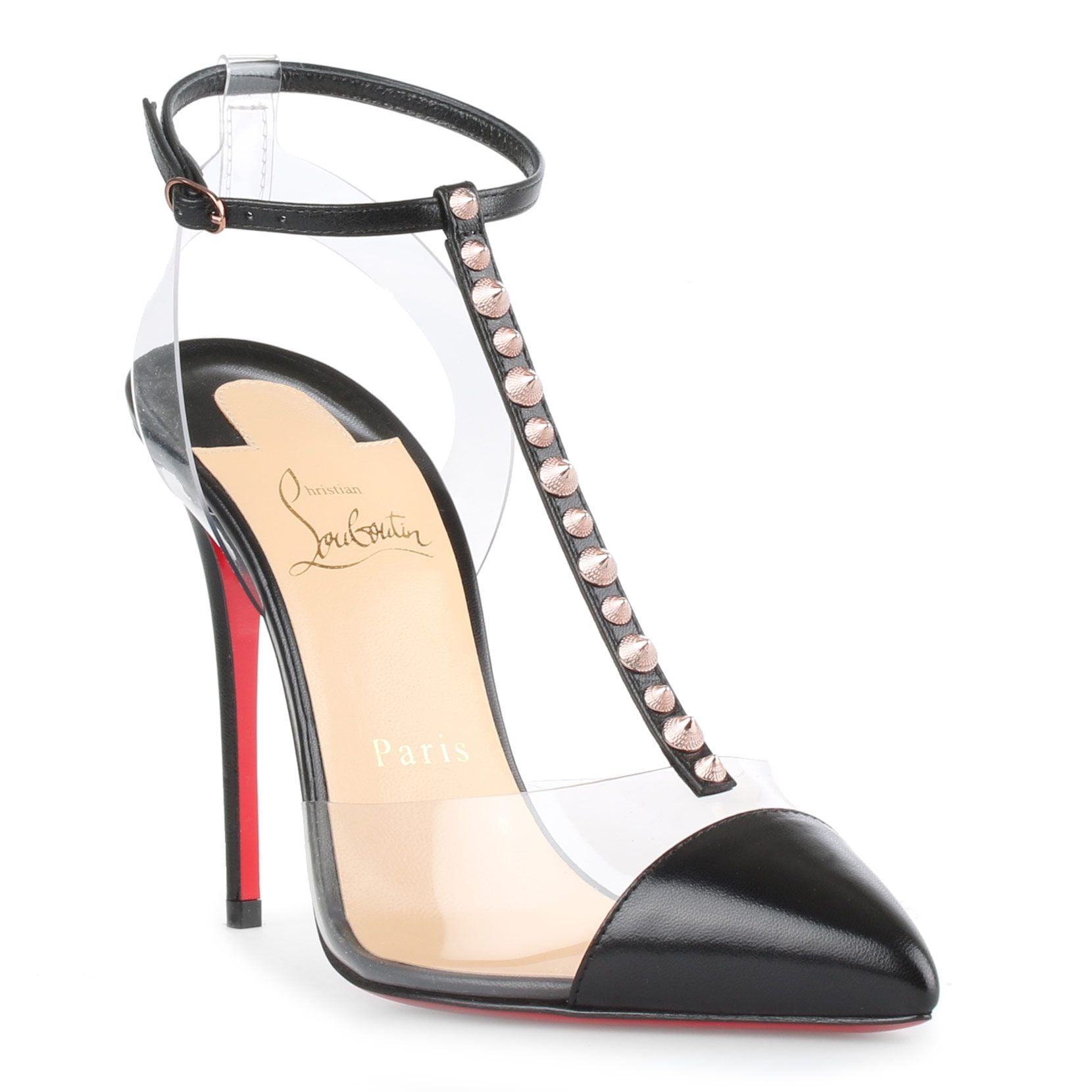 Nosy Spikes 100 black leather pumps