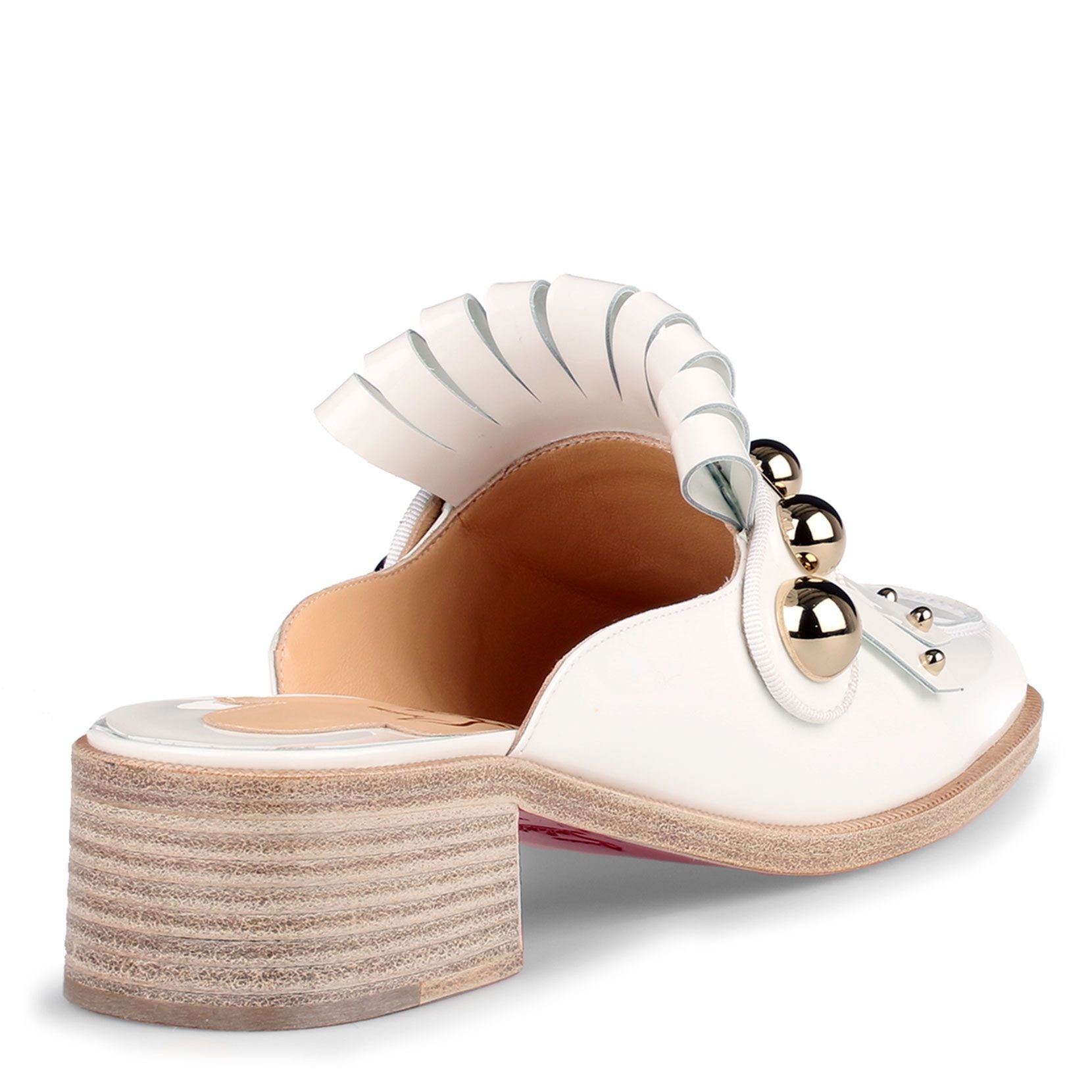 Octavian Mula 35 white patent mule