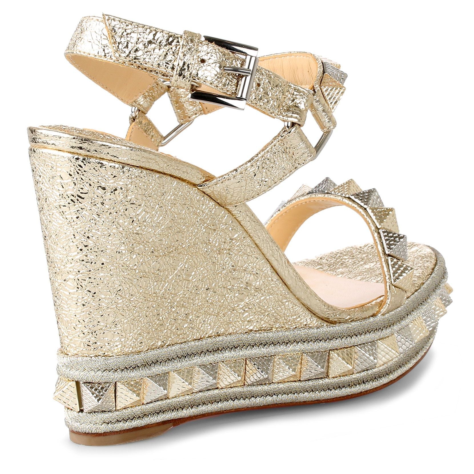 Pyraclou 110 metallic leather espadrilles