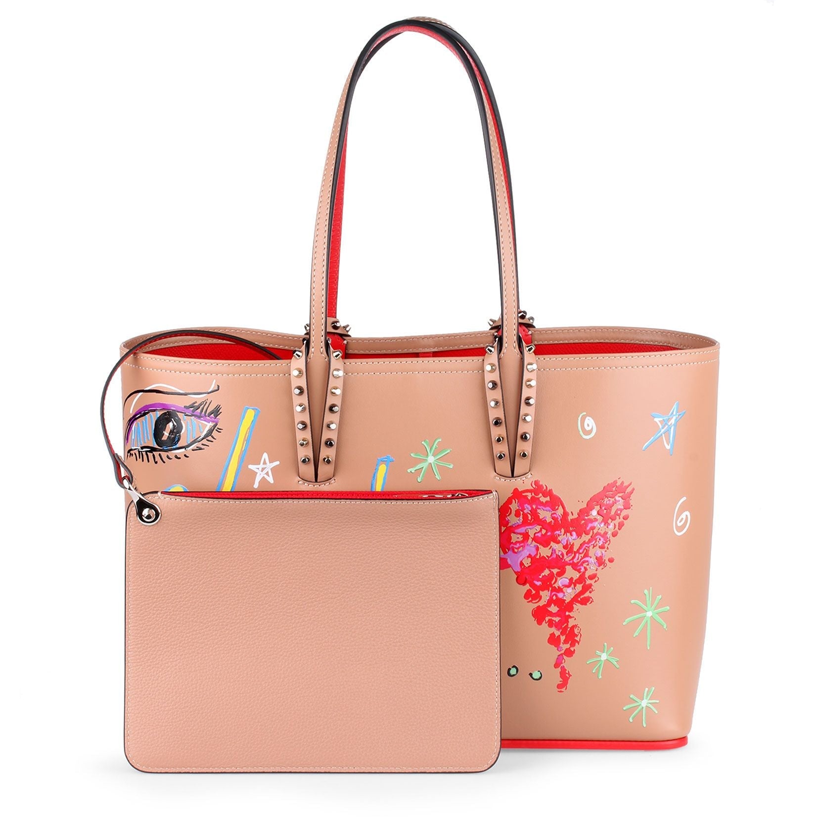 Cabata small beige loubitag bag