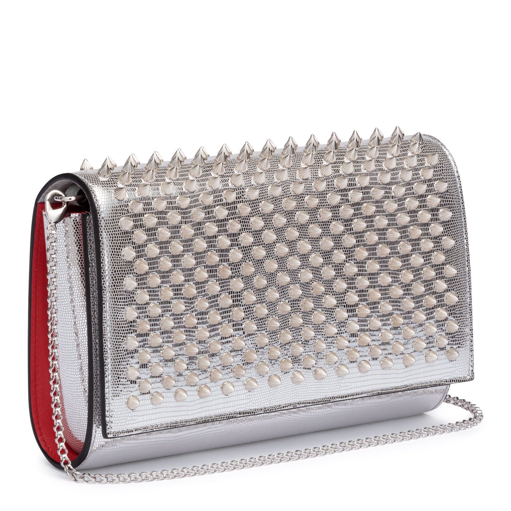 Paloma silver spikes clutch