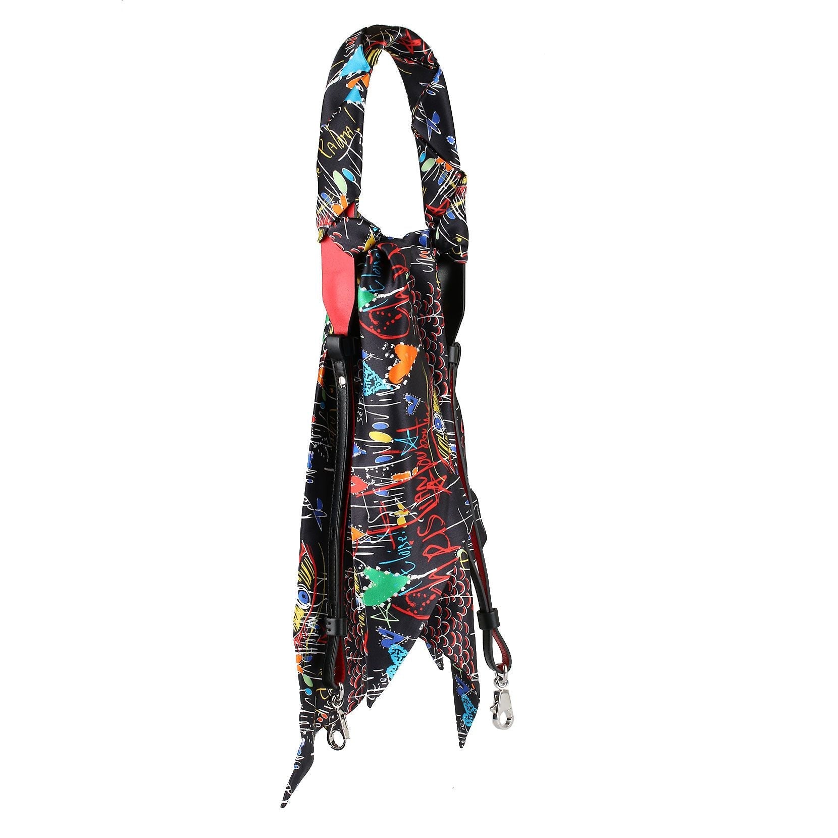 Artemistrap black loubitag silk scarf strap