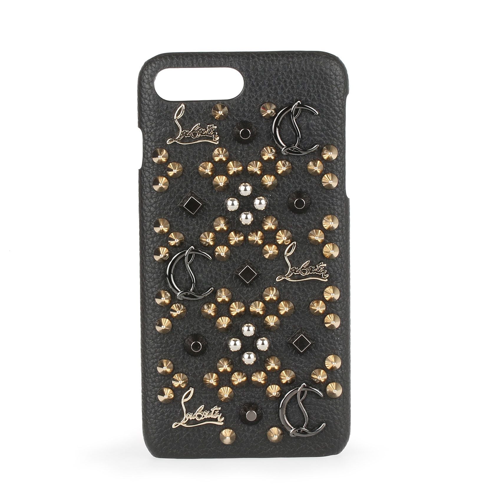 Loubiphone iPhone 7 and 8 Plus black leather phone case