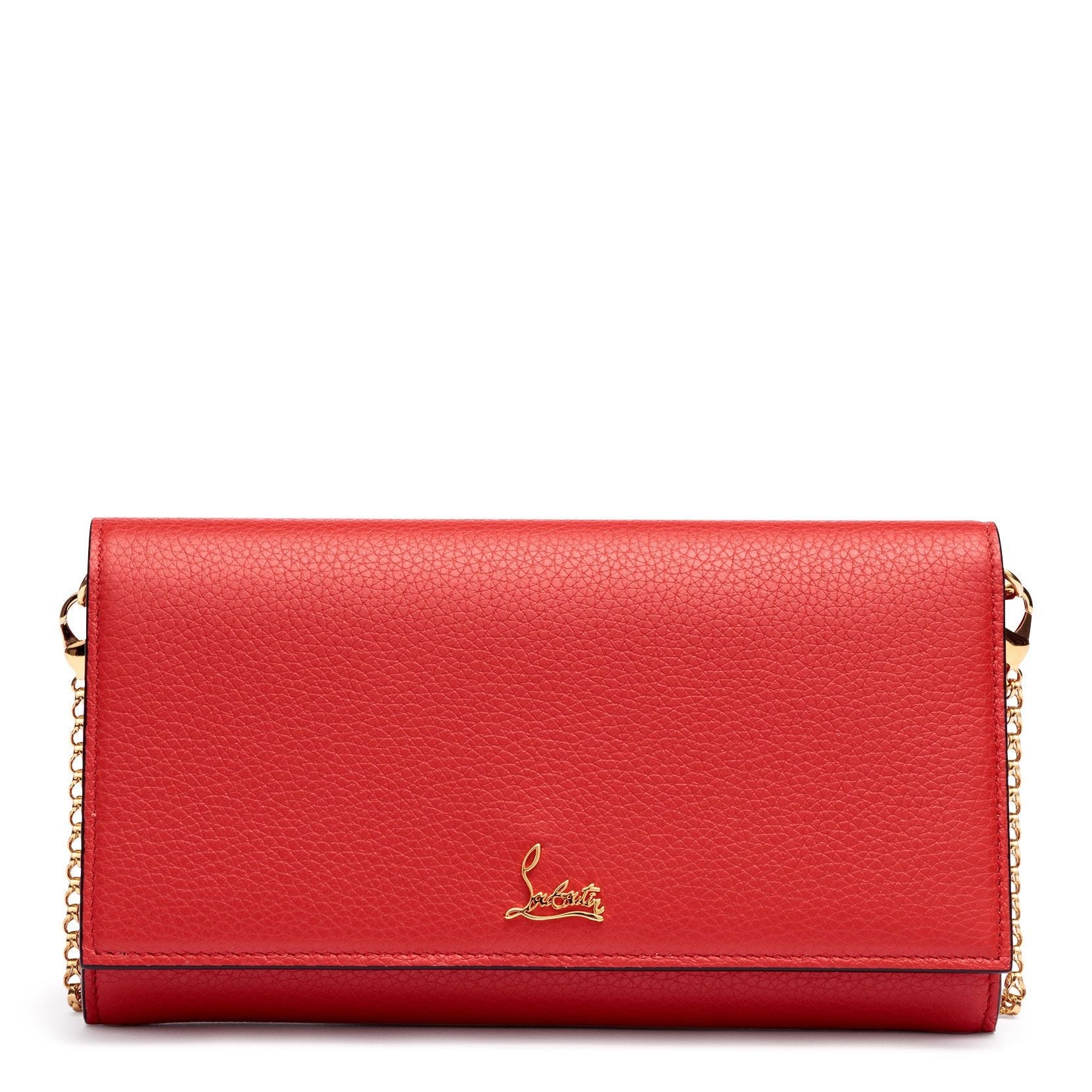 Boudoir red leather chain wallet