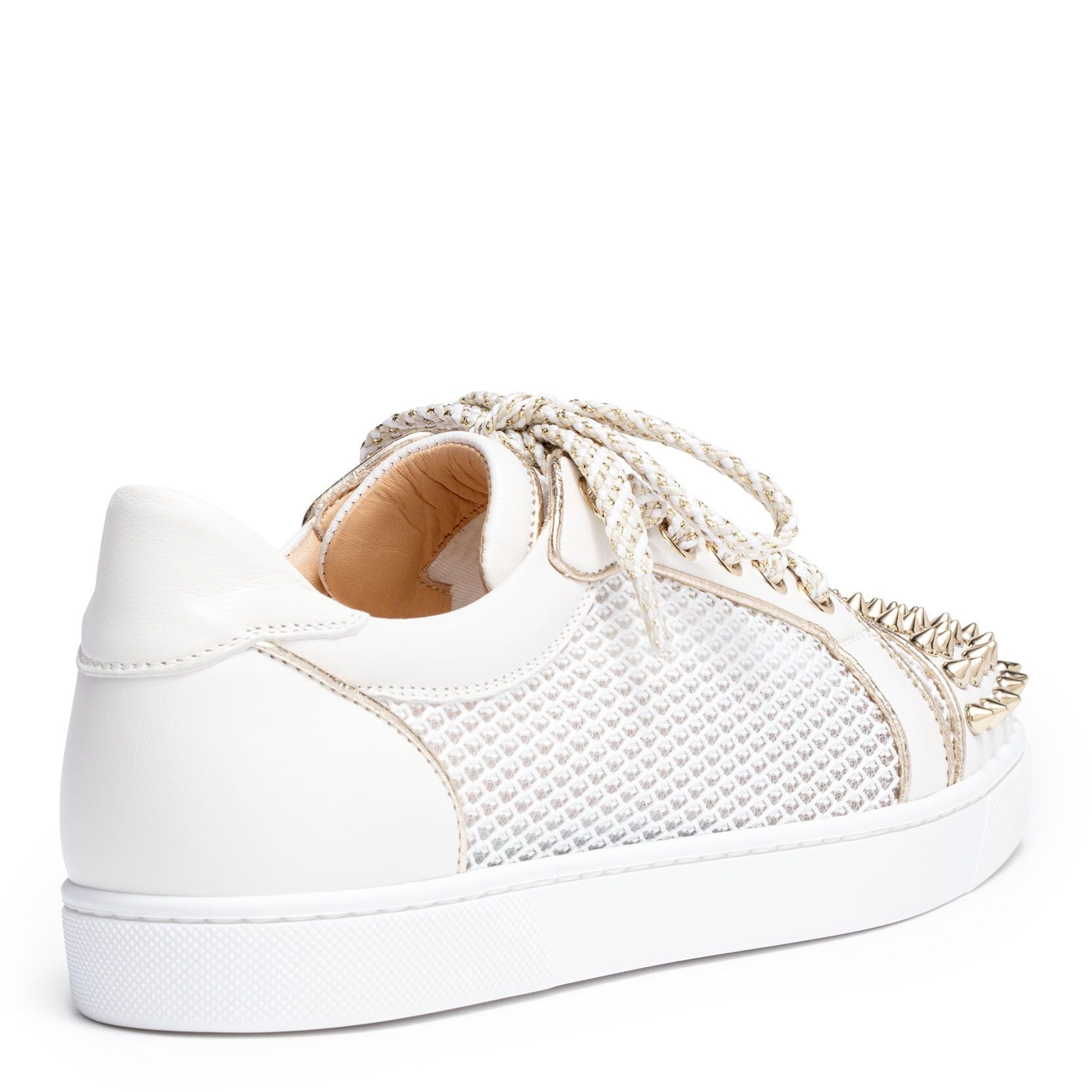 Vieira light gold leather spike sneakers
