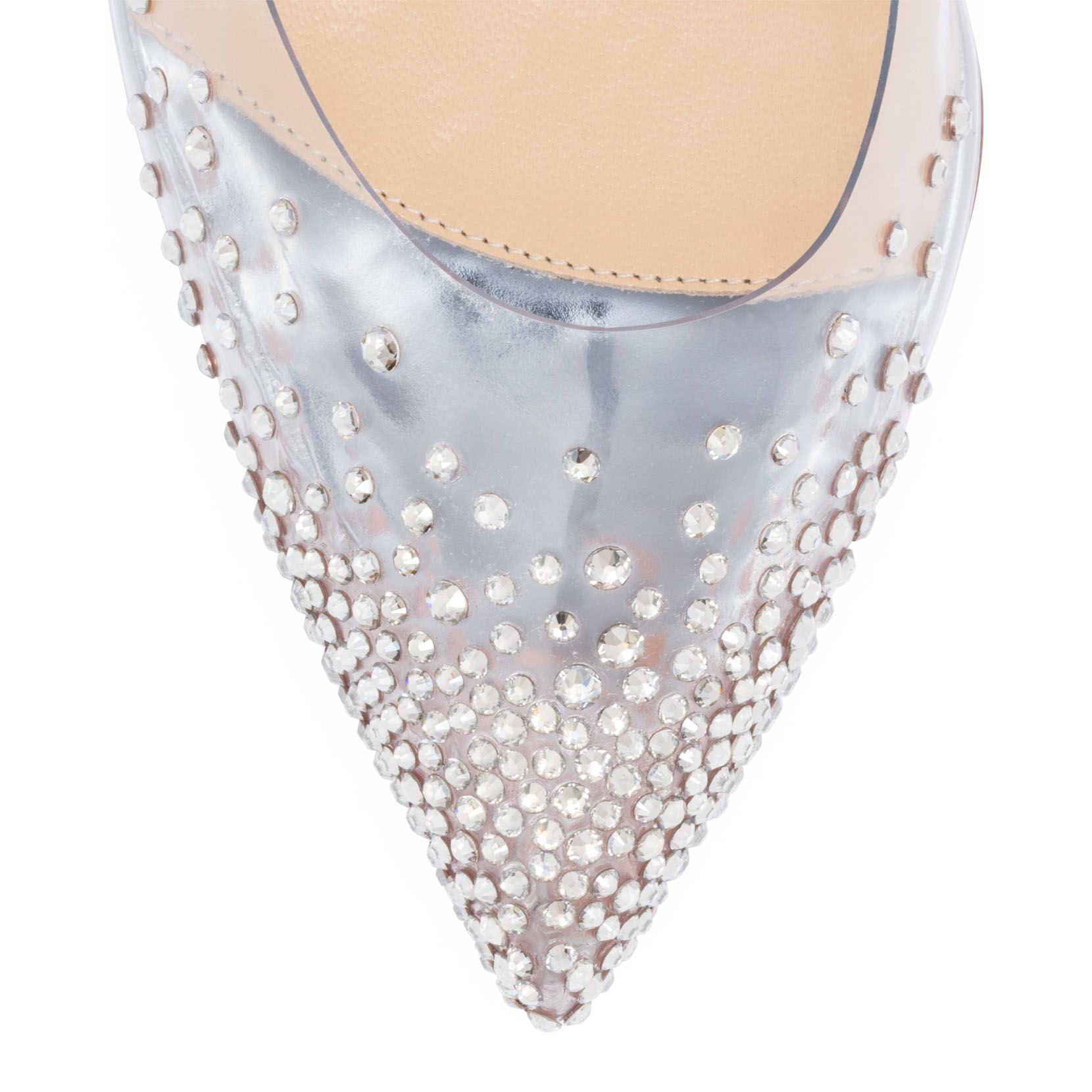 Degrastrass 100 silver patent pumps