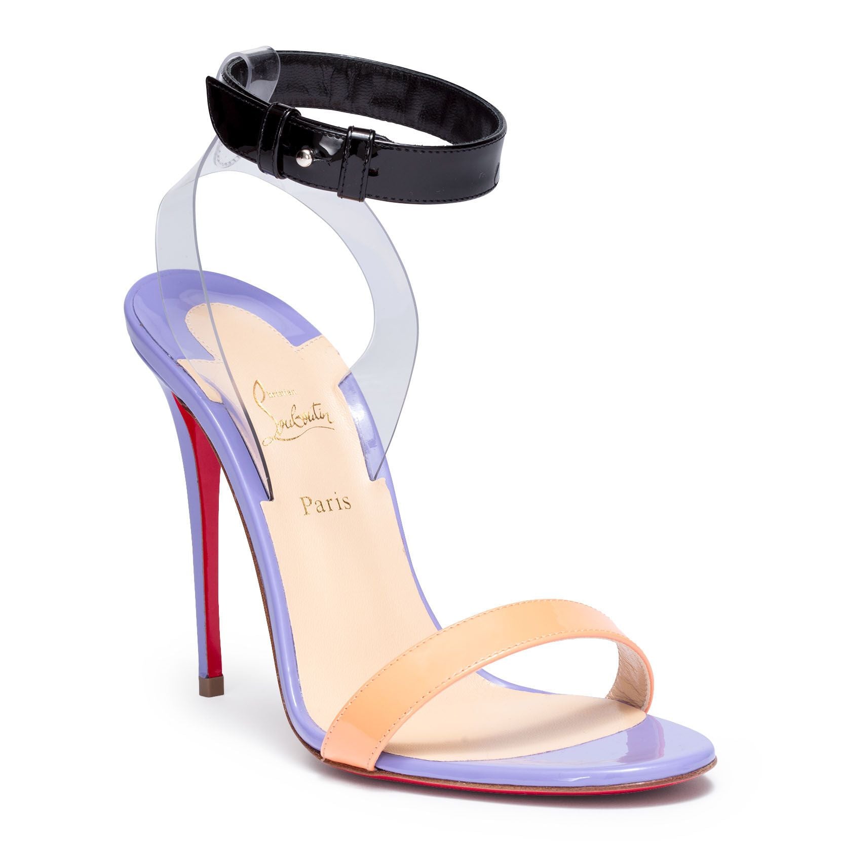 Jonatina 100 multi-tone patent leather sandals