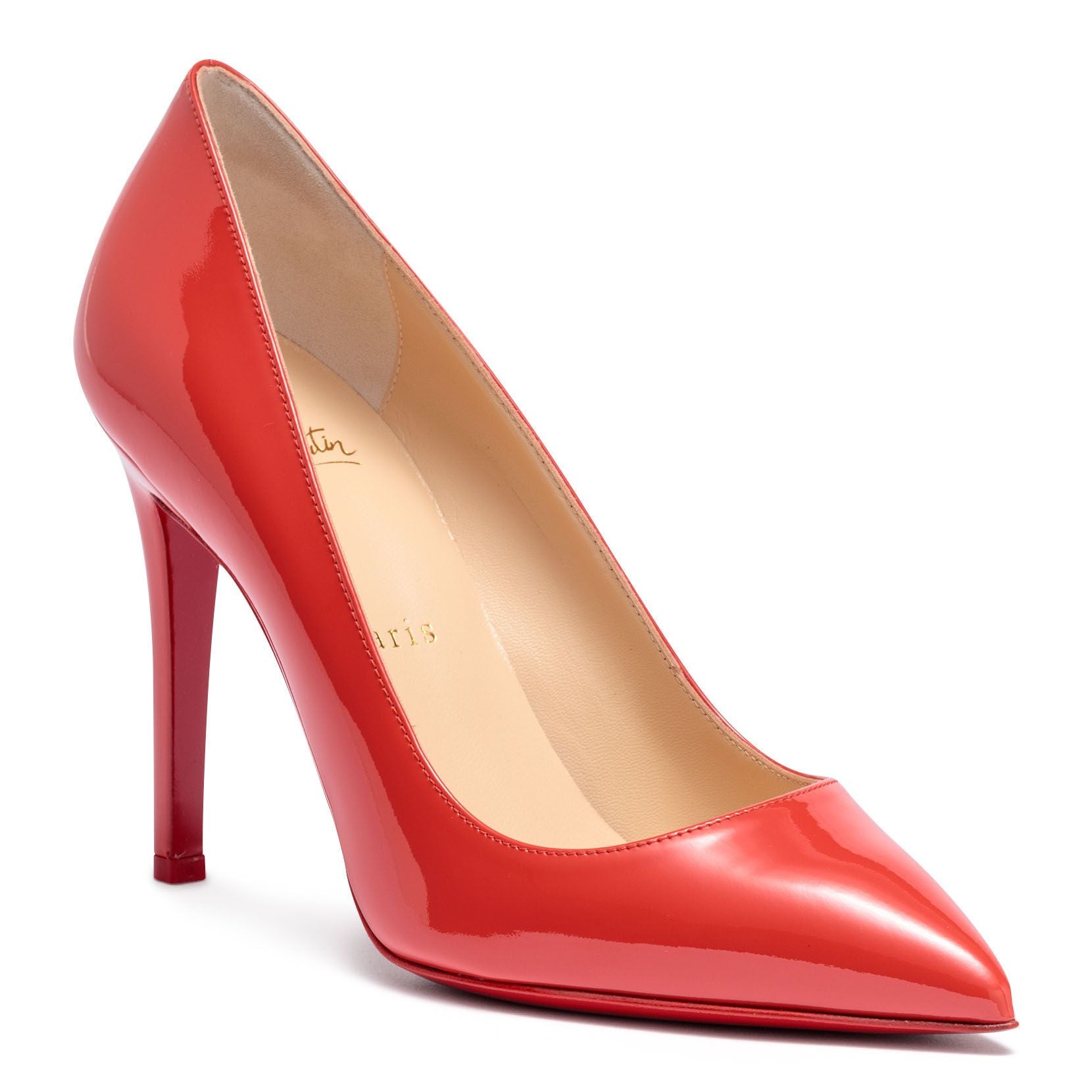 Pigalle 100 light red patent leather pumps