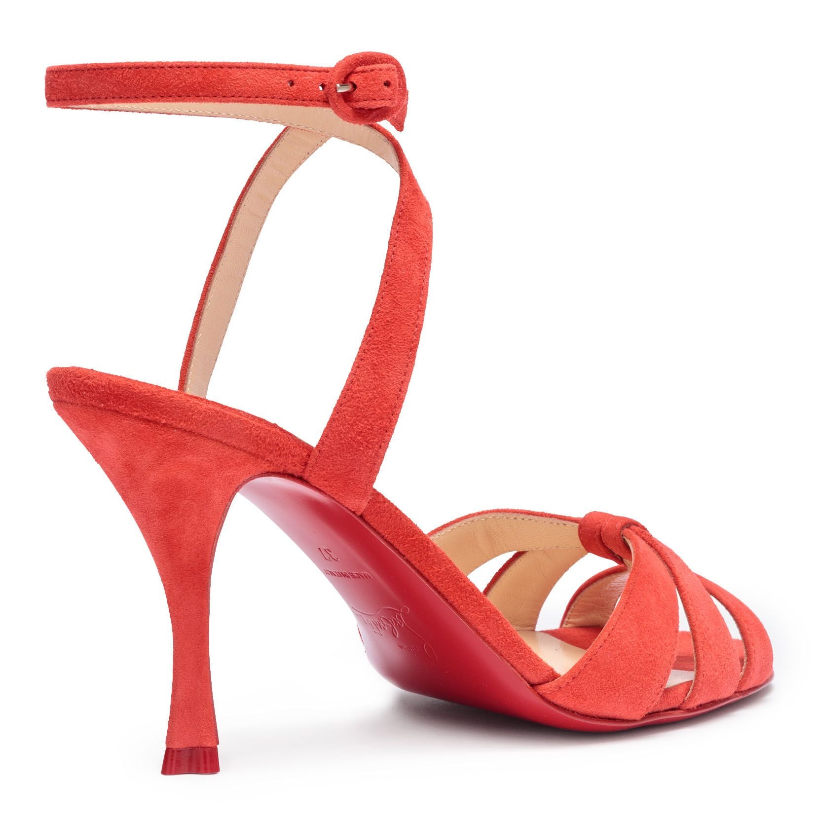 Trezuma 85 light red suede sandals