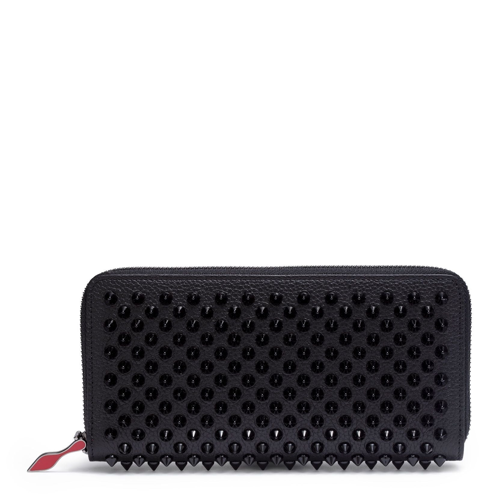 Panettone black monotone leather spike wallet