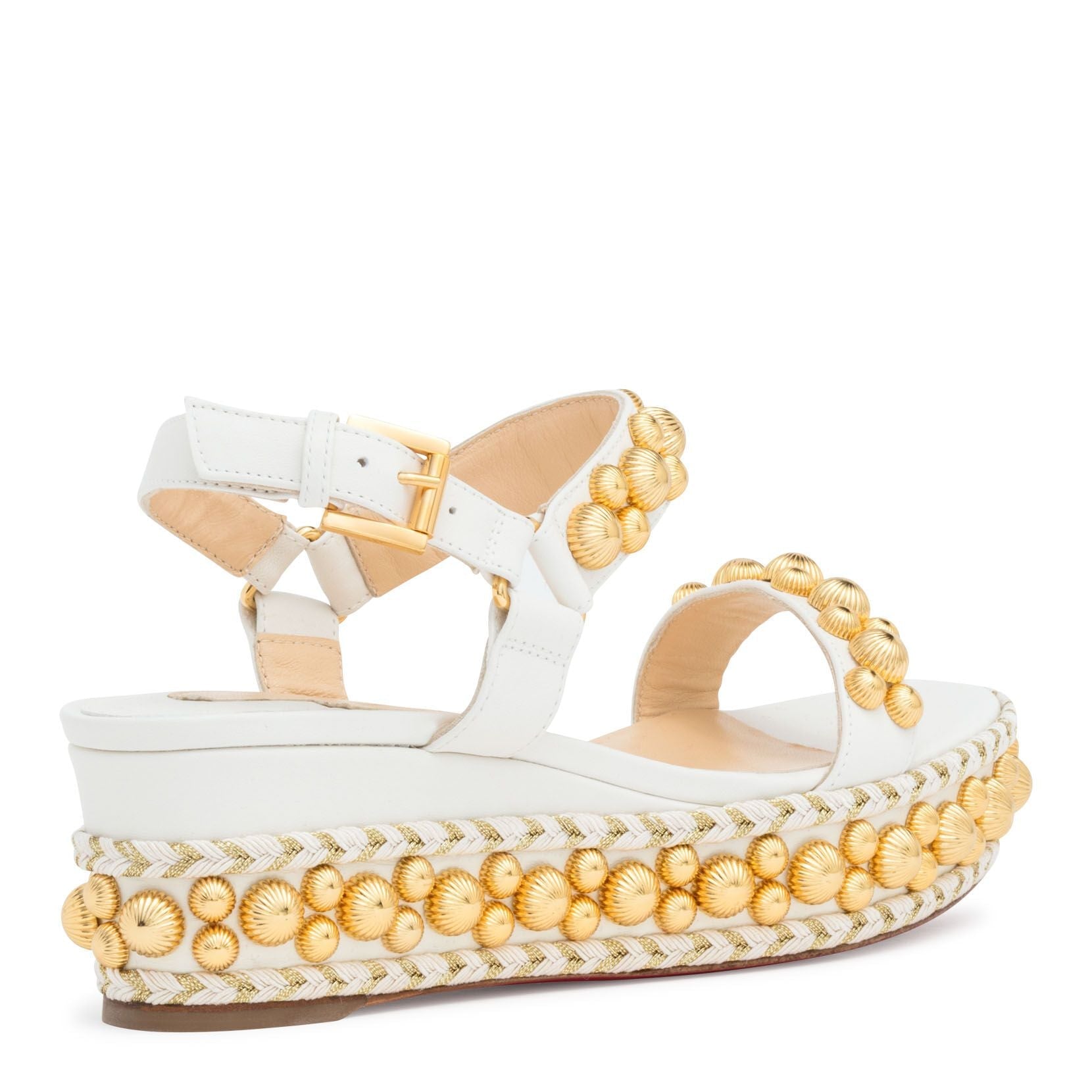 Rondaclou 60 White Leather Wedge Sandals