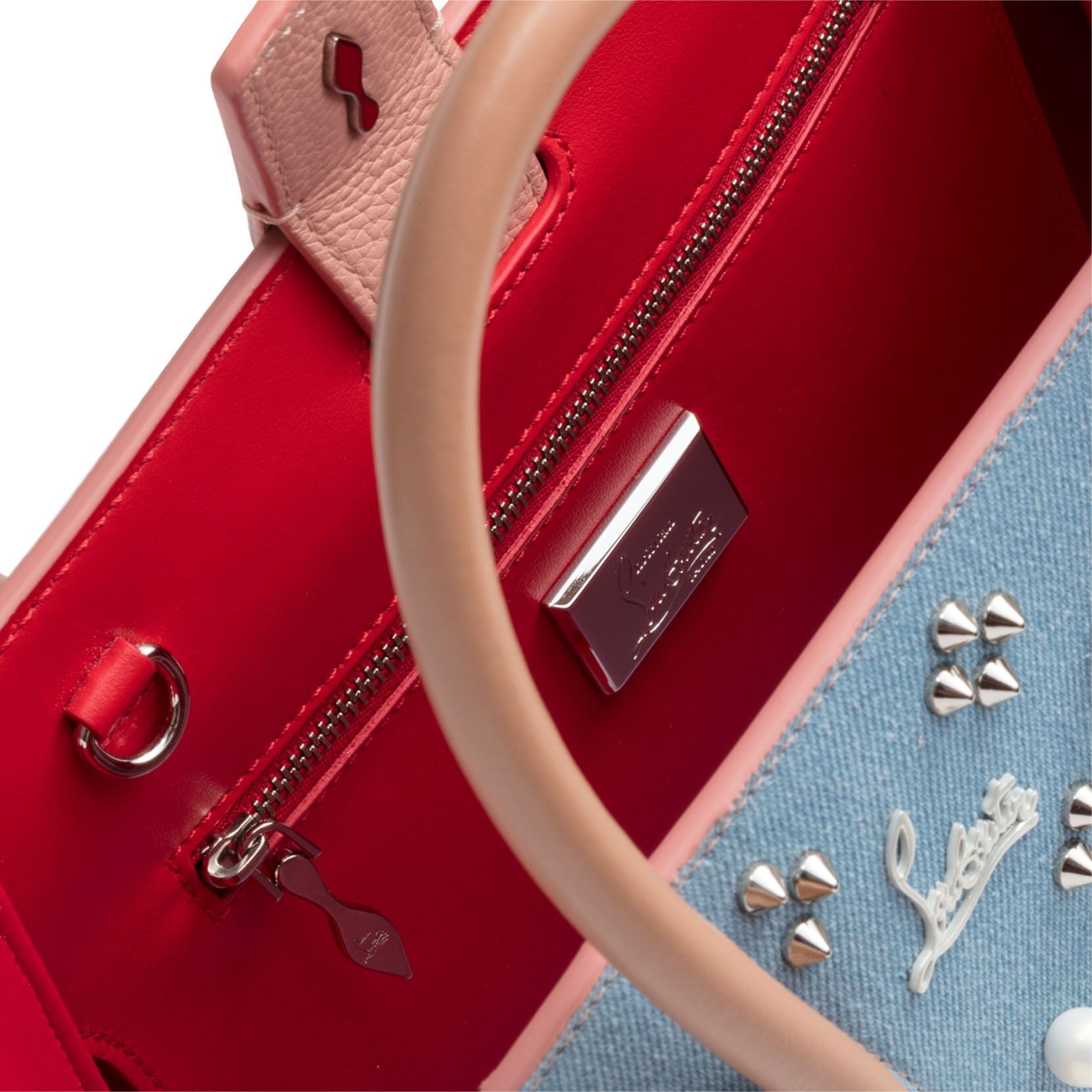 Paloma Loubinthesky Medium Blue Denim Pearl Tote Bag