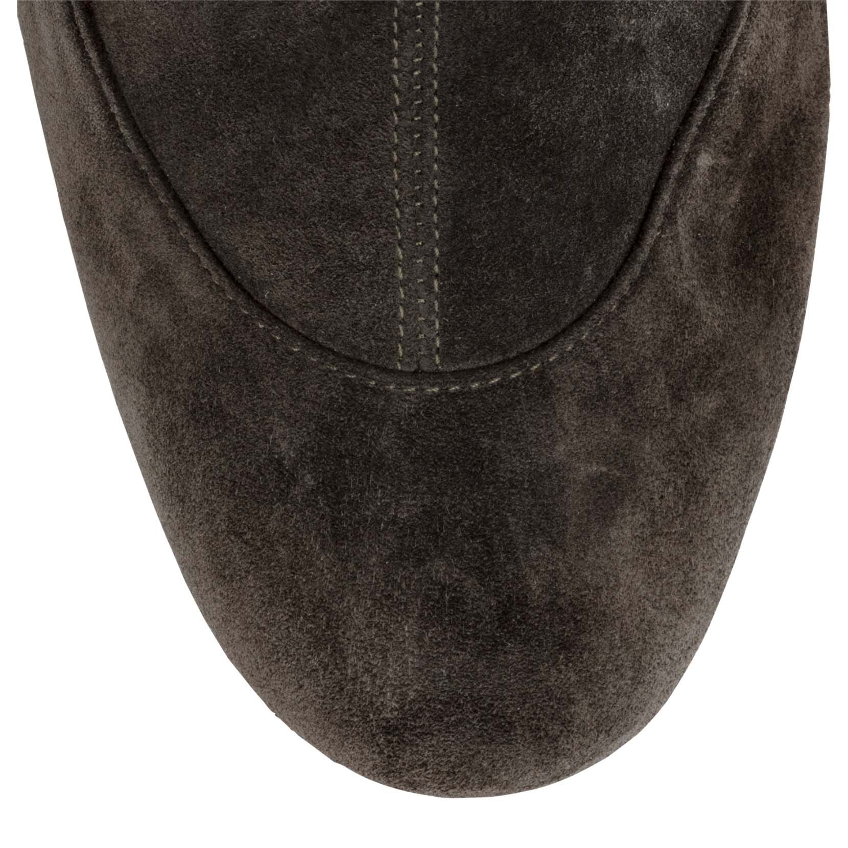 Gena 85 khaki stretch suede boots