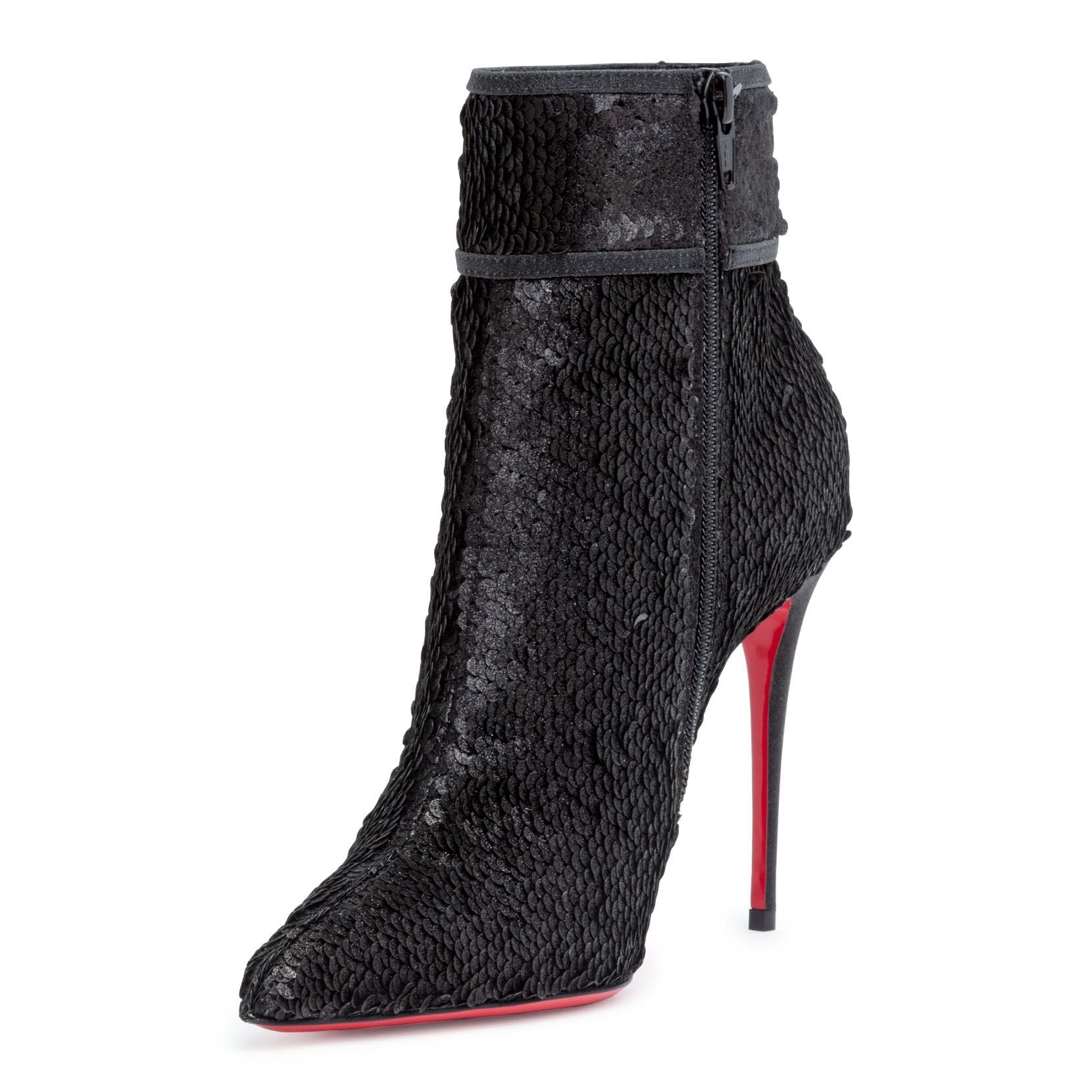 Moulakate 100 black paillette booties