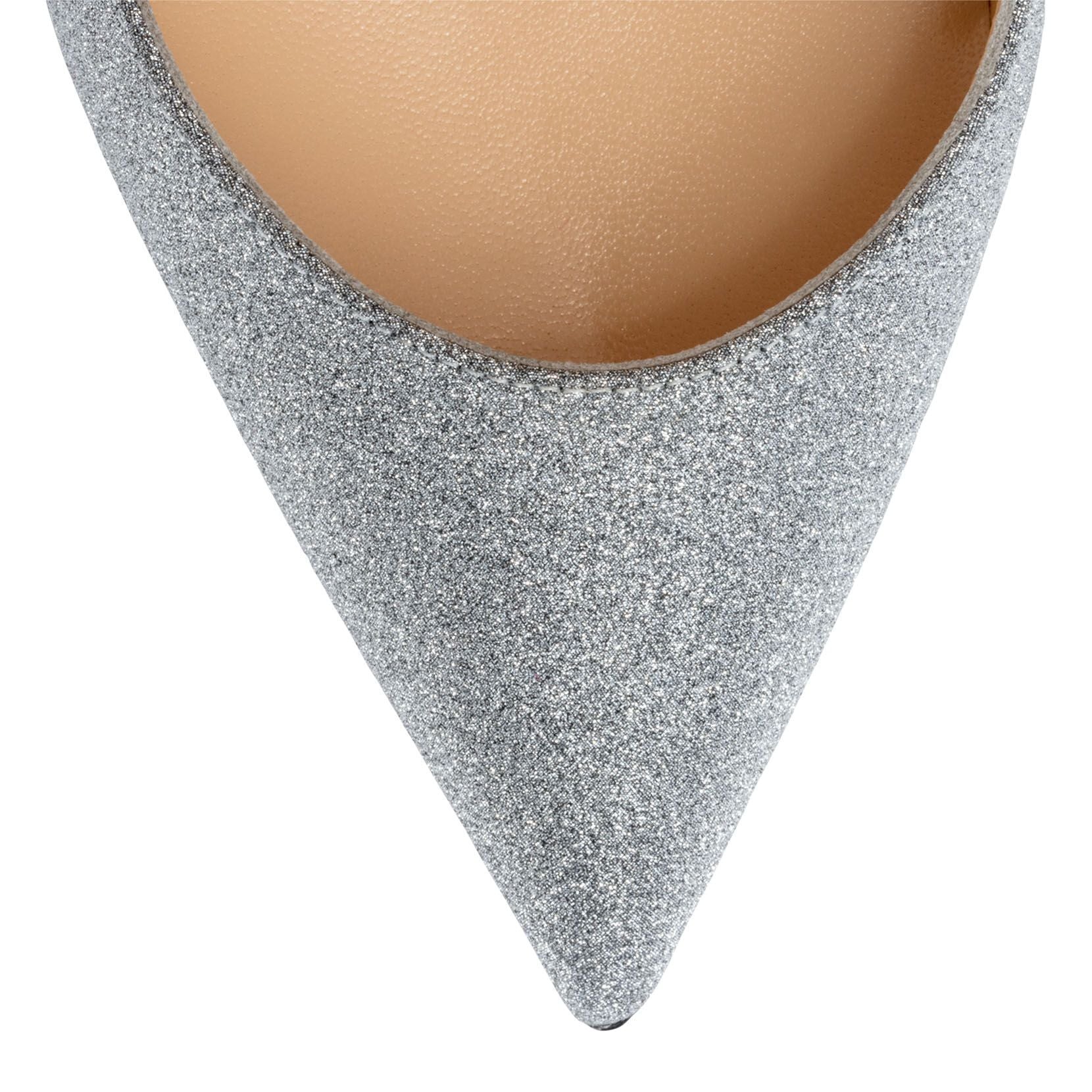 Pigalle Follies 100 silver glitter pumps