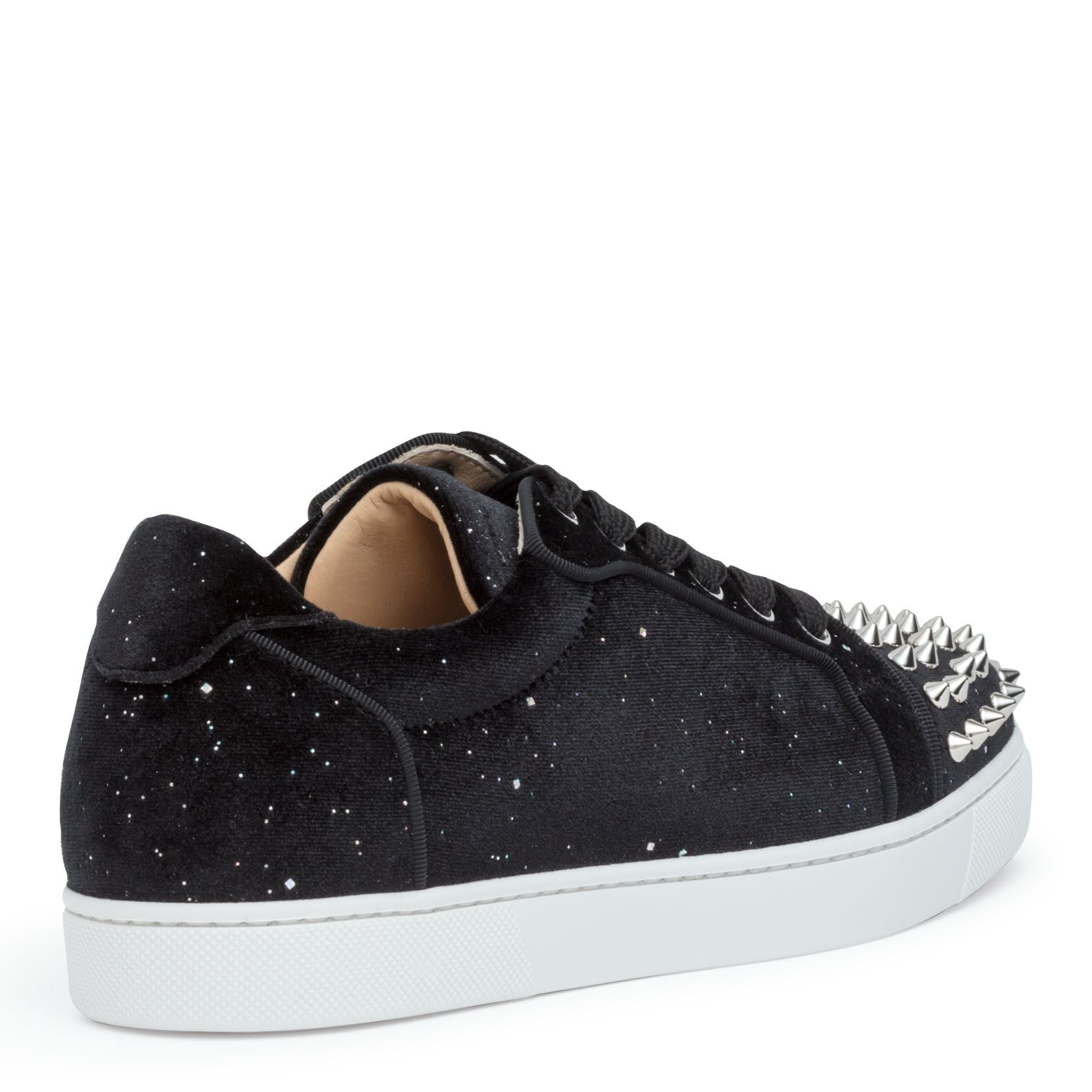 Vieira black velvet spike sneakers